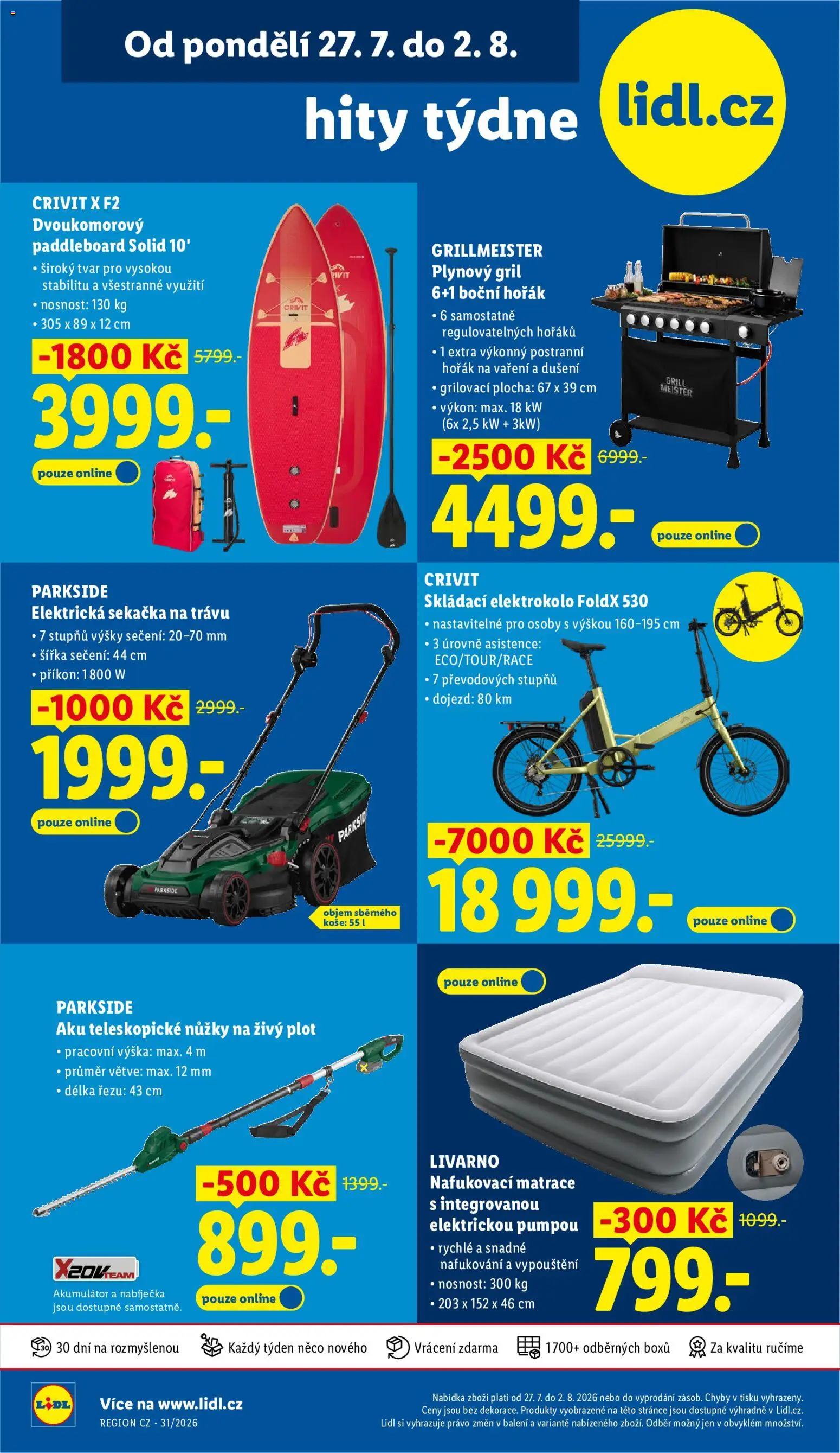 Lidl leták - Spotřební zboží od 27.07.2026 | Strana: 27 | Produkty: Parkside, Elektrokolo, Sekačka, Elektrická sekačka