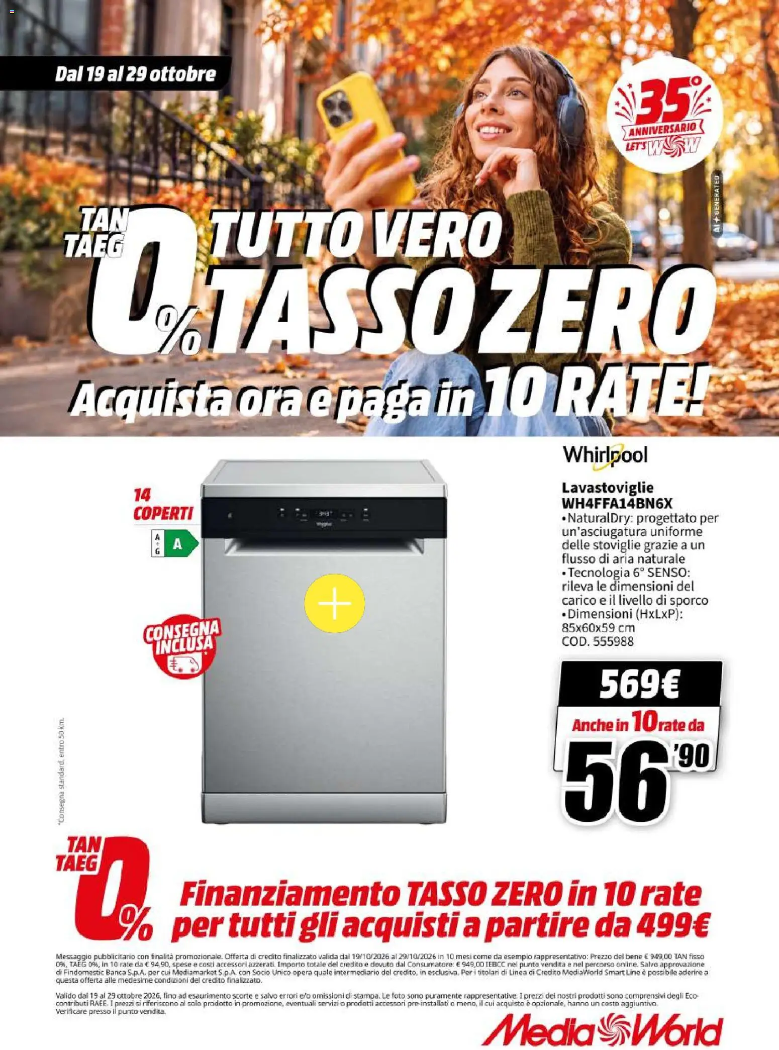 Volantino Media World del 19/10/2026 | Pagina: 67 | Prodotti: Lavastoviglie