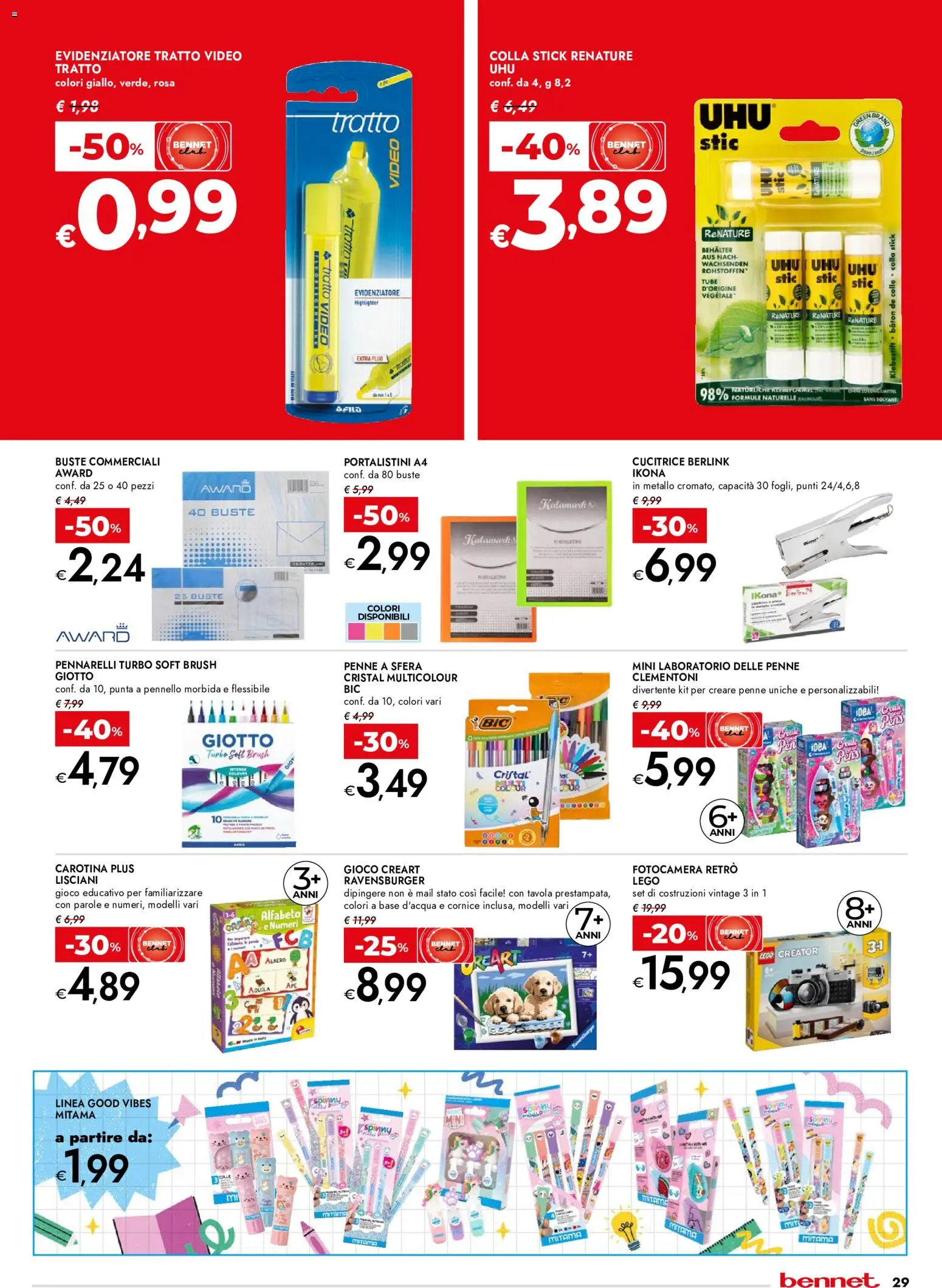 Volantino bennet del 10/09/2026 | Pagina: 29 | Prodotti: Video, Fotocamera, Evidenziatore, LEGO