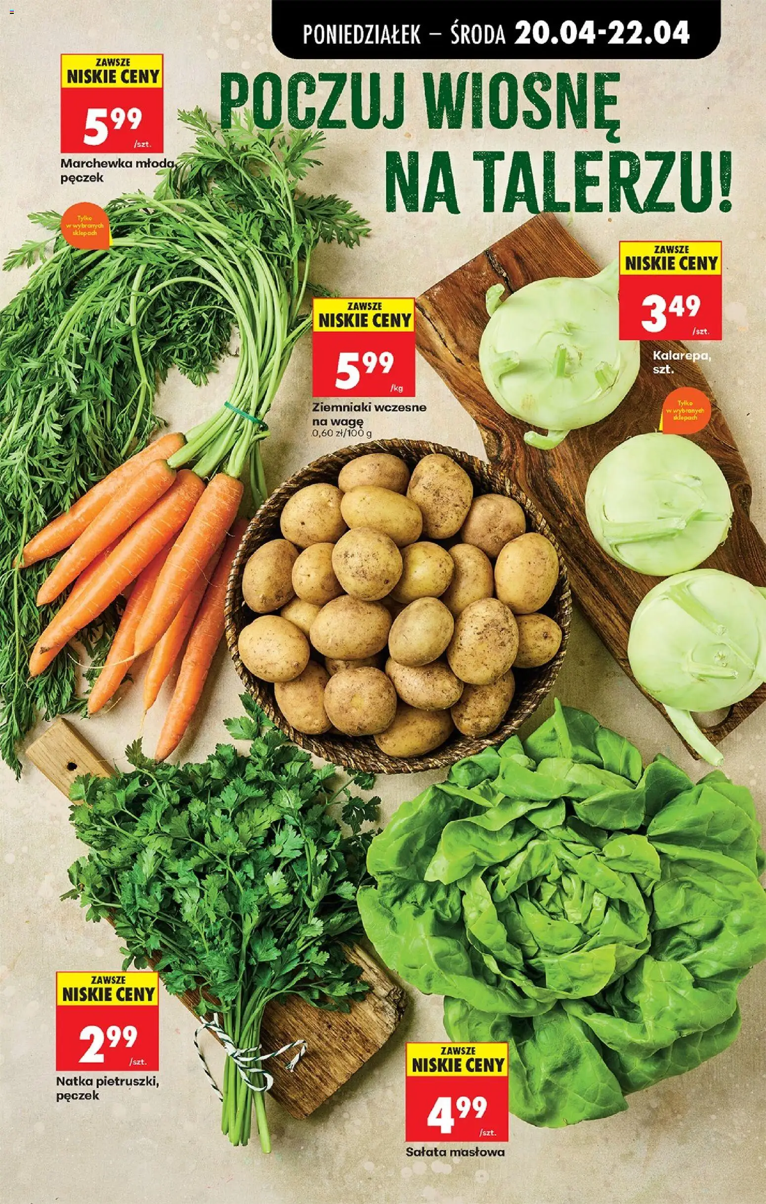 Biedronka gazetka od poniedziałku od 20.04.2026 | Strona: 45 | Produkty: Marchewka, Ziemniaki