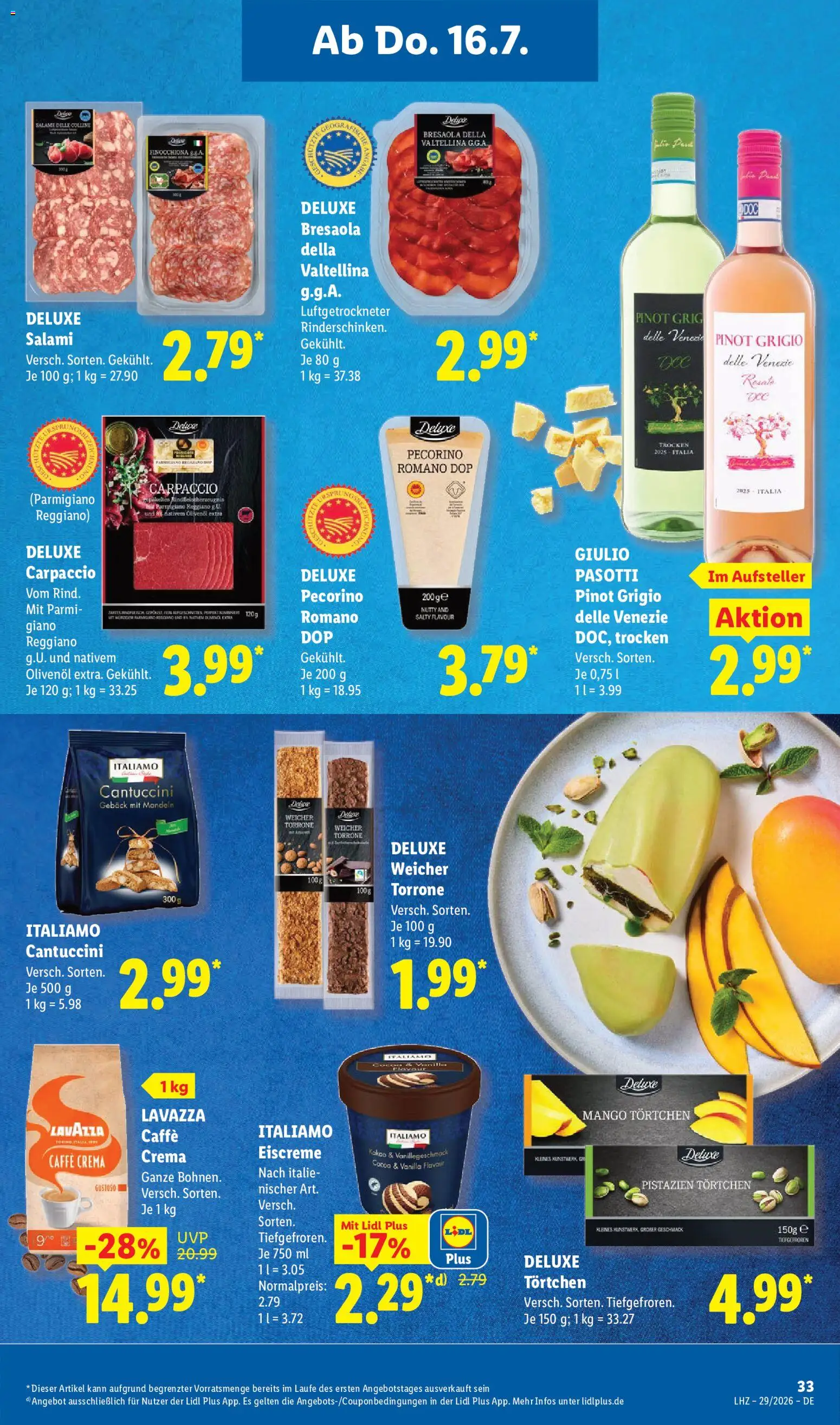 Lidl Prospekt – gültig ab 13.07.2026 | Seite: 57 | Produkte: Mandeln, Eiscreme, Pistazien, Salami