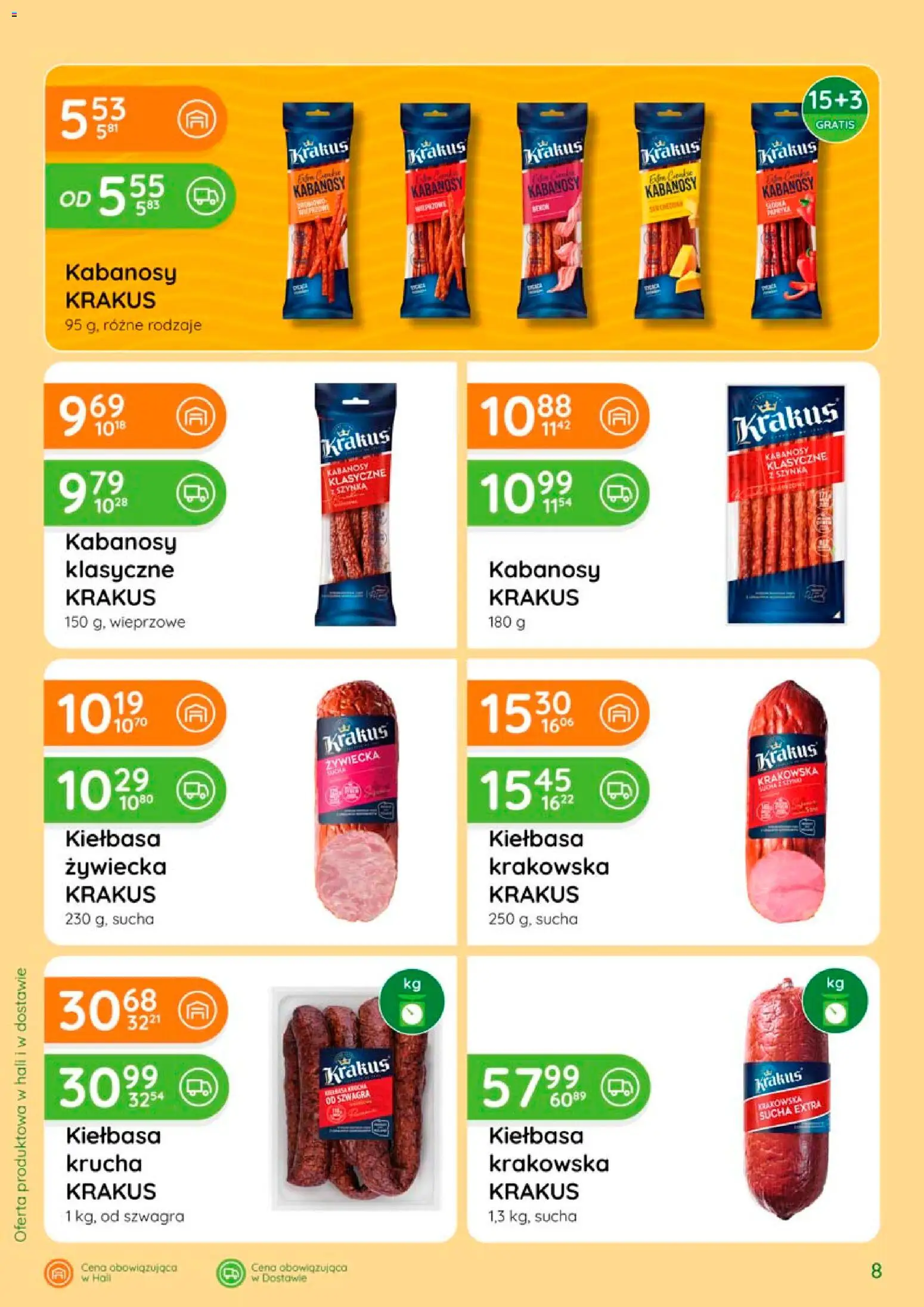 Eurocash gazetka - Katalog Wędlin od 06.08.2026 | Strona: 8 | Produkty: Kiełbasa, Kiełbasa sucha, Kabanosy, Szynka