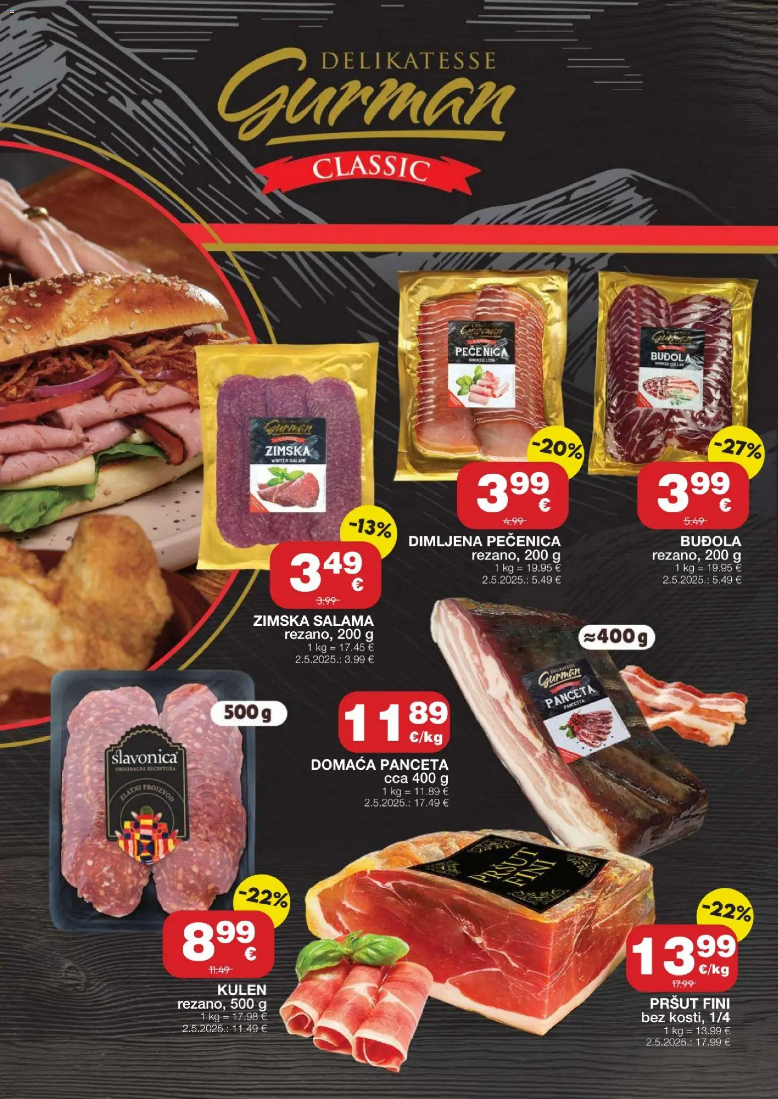 Stanić Diskont katalog | vrijedi od 05.03.2026 | Stranica: 2 | Proizvodi: Salama, Buđola, Kulen, Panceta