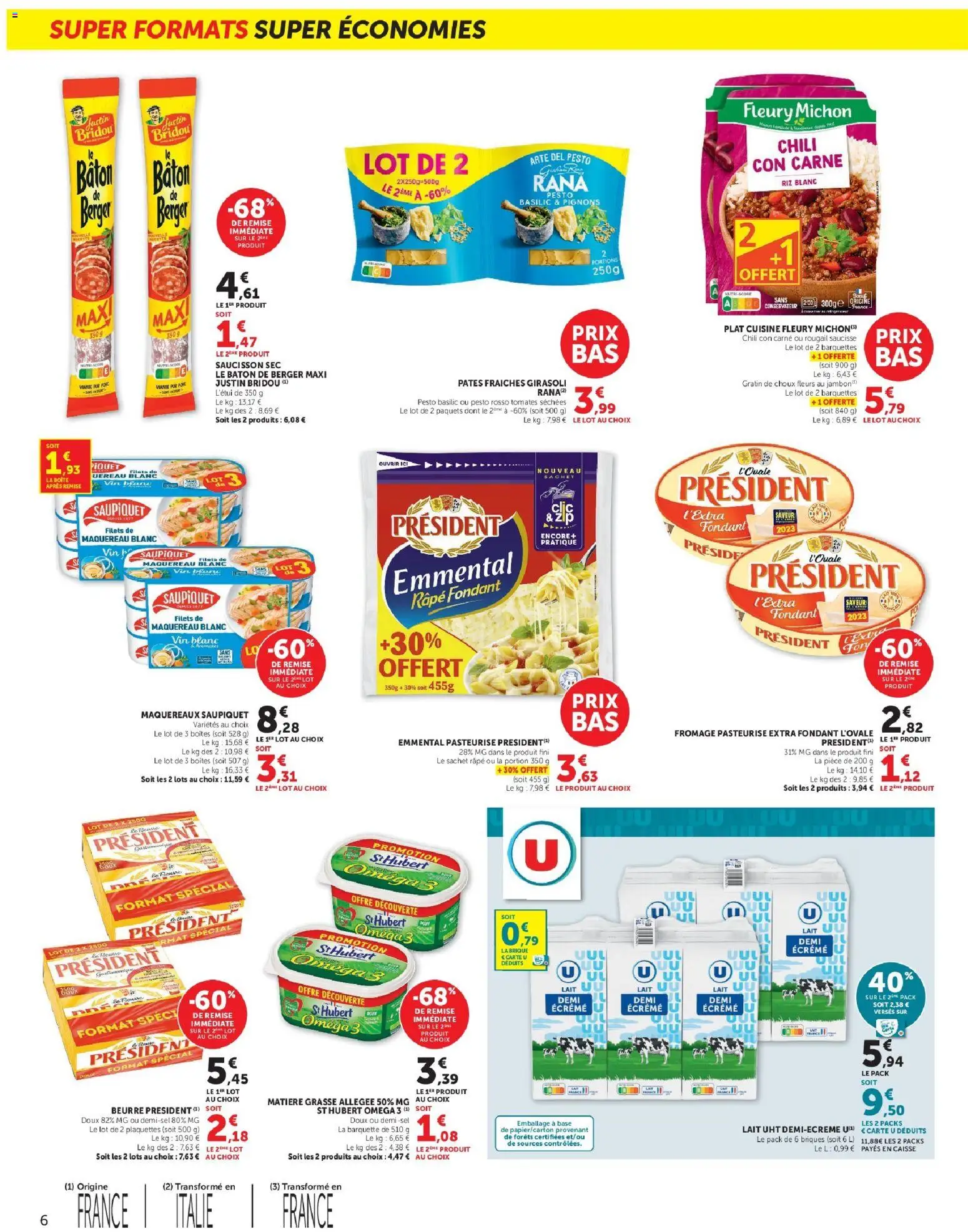{H1} | Page: 6 | Produits: Base, Chili con carne, Fleurs, Beurre