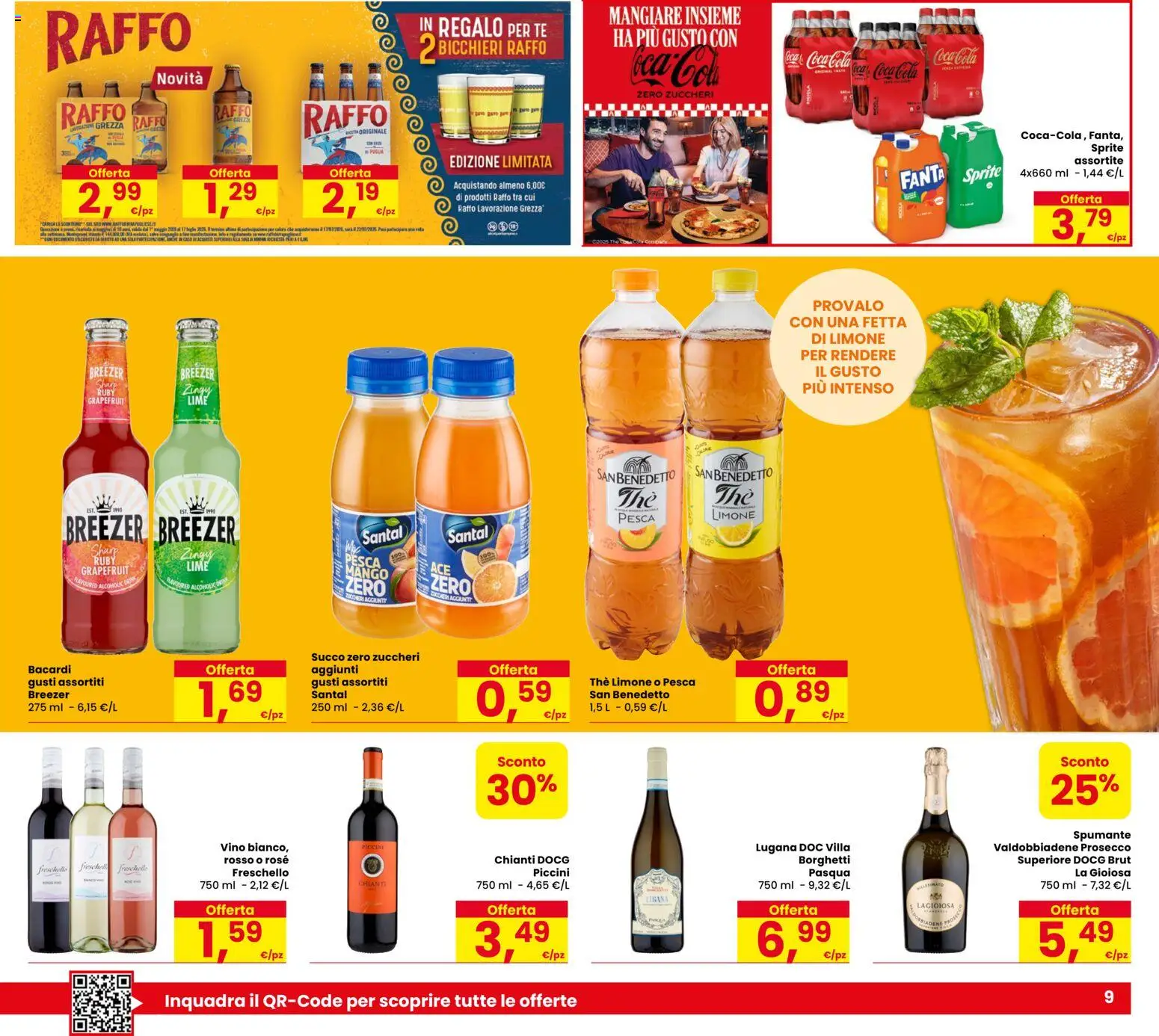 Volantino Despar del 11.06.2026 | Pagina: 9 | Prodotti: Prosecco, Limone, Pesca, The