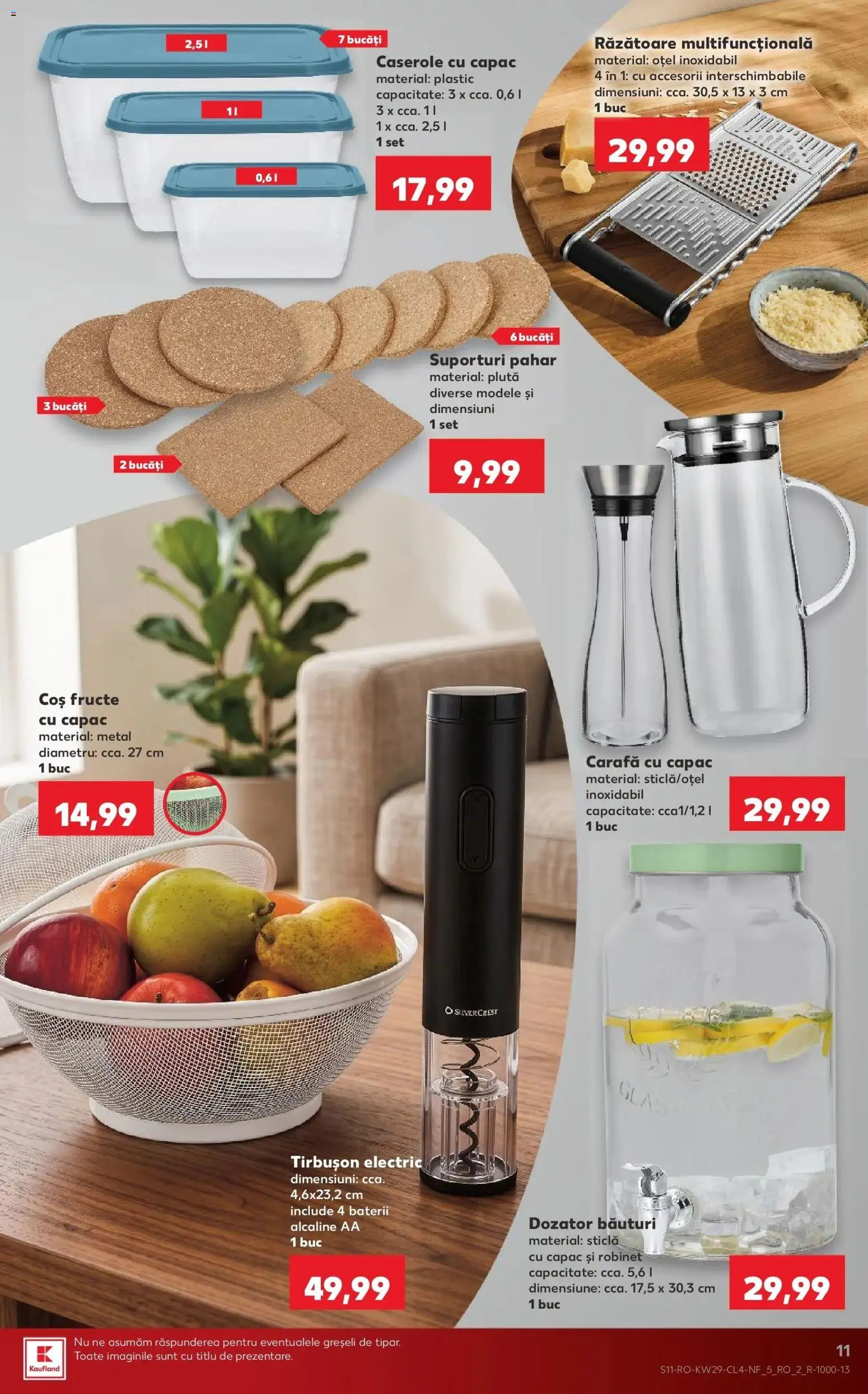 Noul catalog Kaufland – valabil de la 15.07.2026 | Pagină: 11 | Produse: Caserole, Răzătoare, Baterii, Sticla cu capac