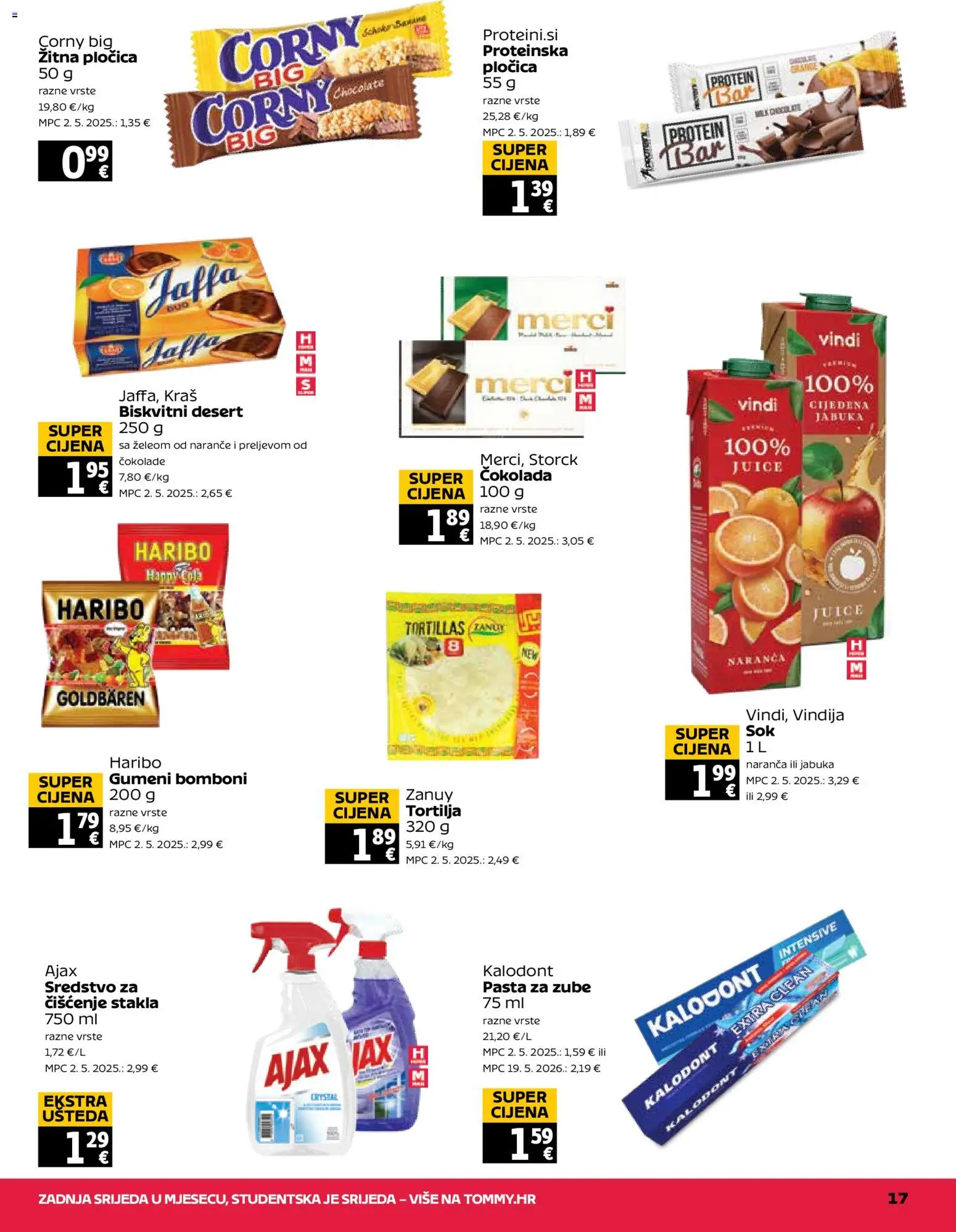 Tommy katalog | vrijedi od 20.08.2026 | Stranica: 17 | Proizvodi: Vindija, Pasta za zube, Bomboni, Merci