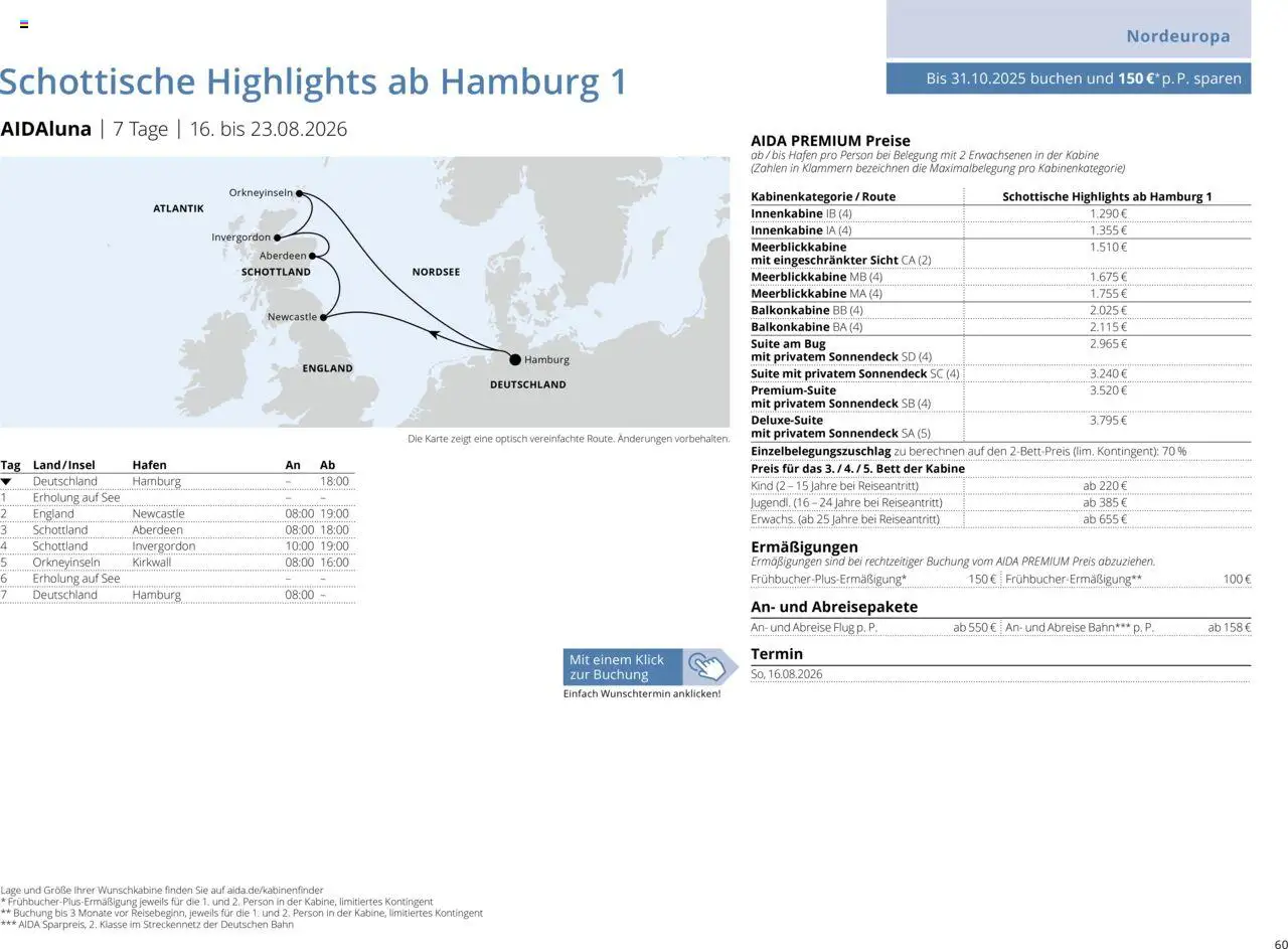 Aida Sommer 2026 – gültig ab 01.03.2026 | Seite: 60 | Produkte: Bett