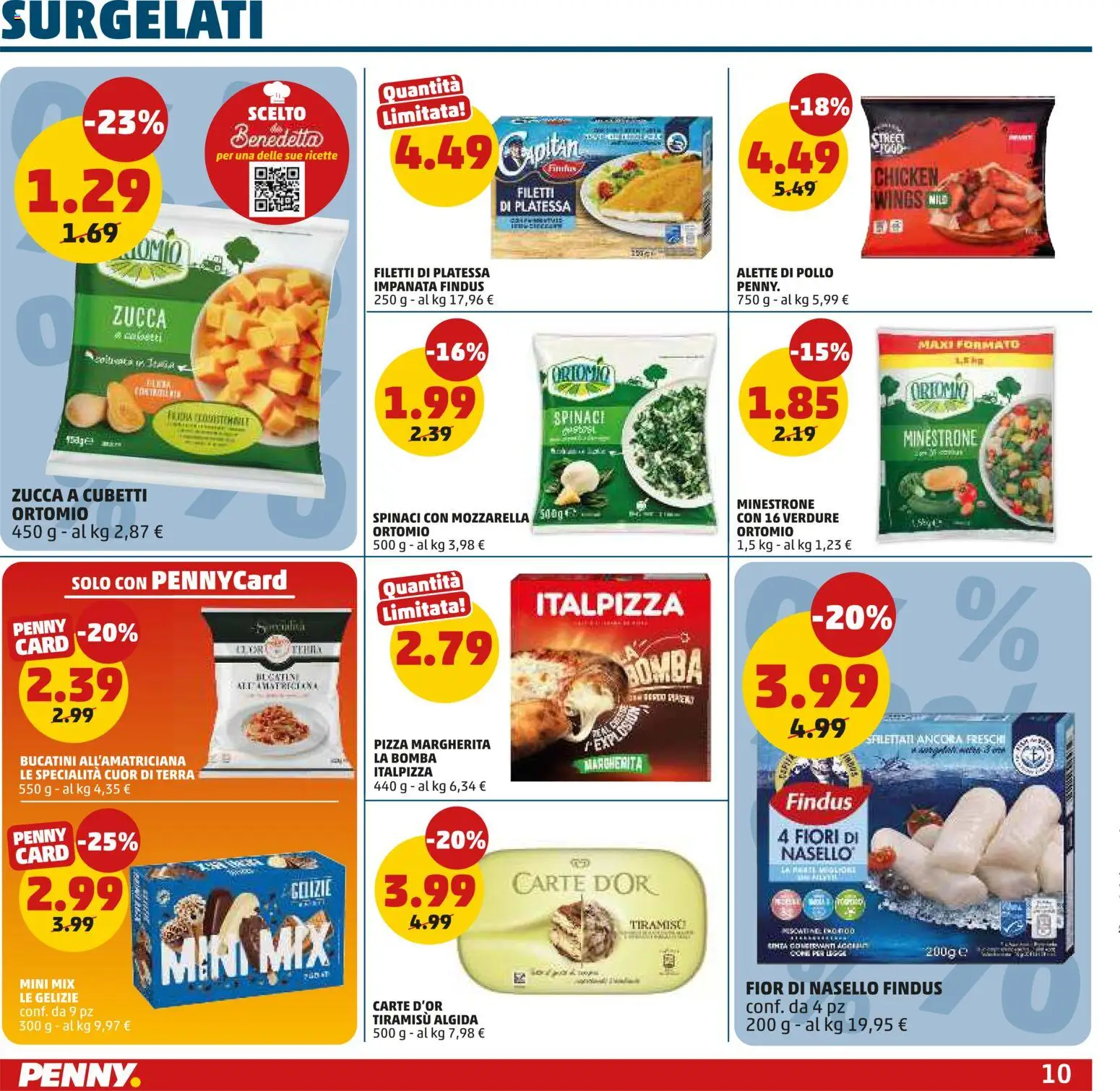 Volantino PENNY del 22/10/2026 | Pagina: 10 | Prodotti: Minestrone, Pizza, Pollo, Terra