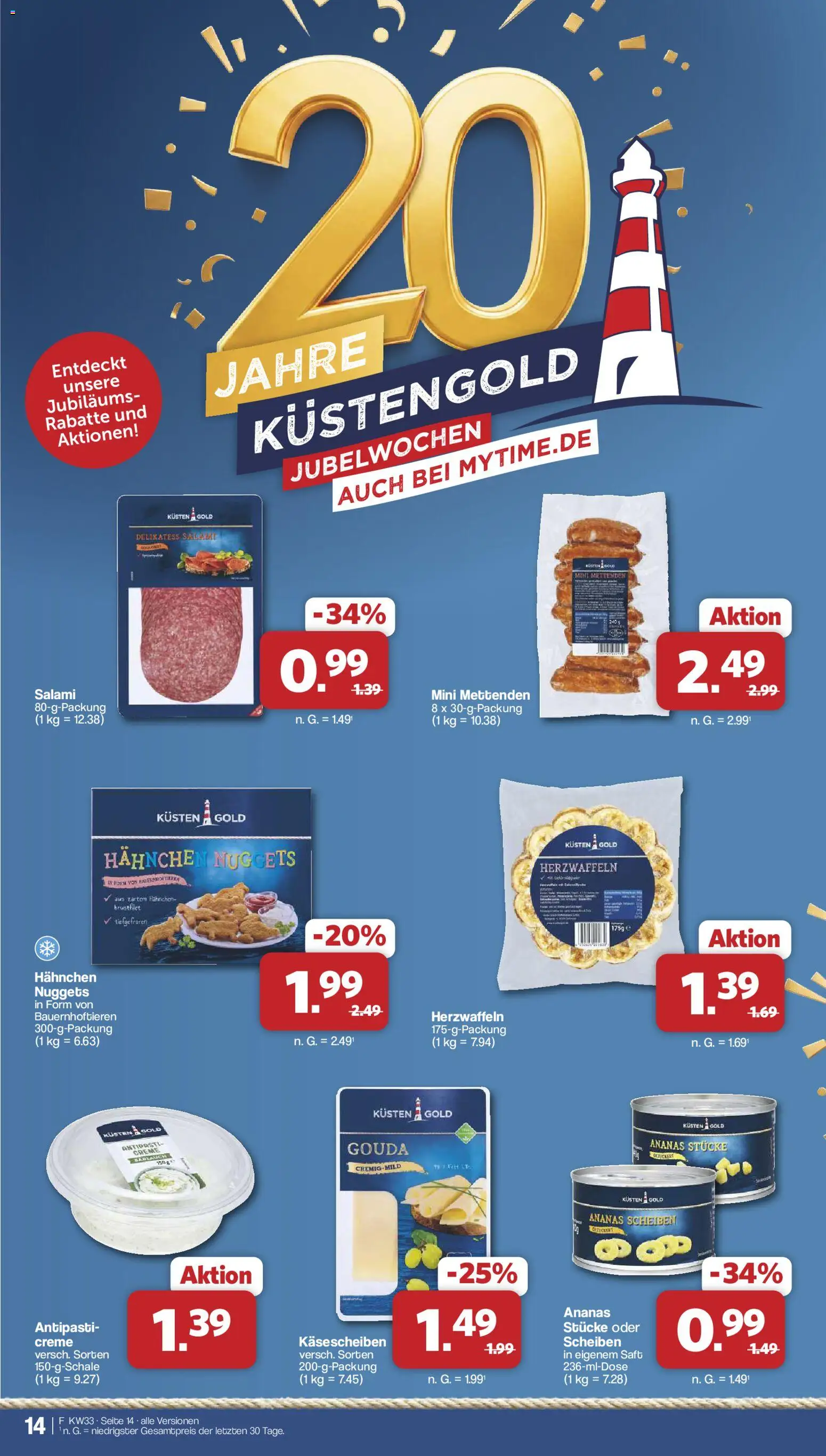 Famila Nordwest Prospekt – gültig ab 10.08.2026 | Seite: 16 | Produkte: Gouda, Ananas, Salami, Saft