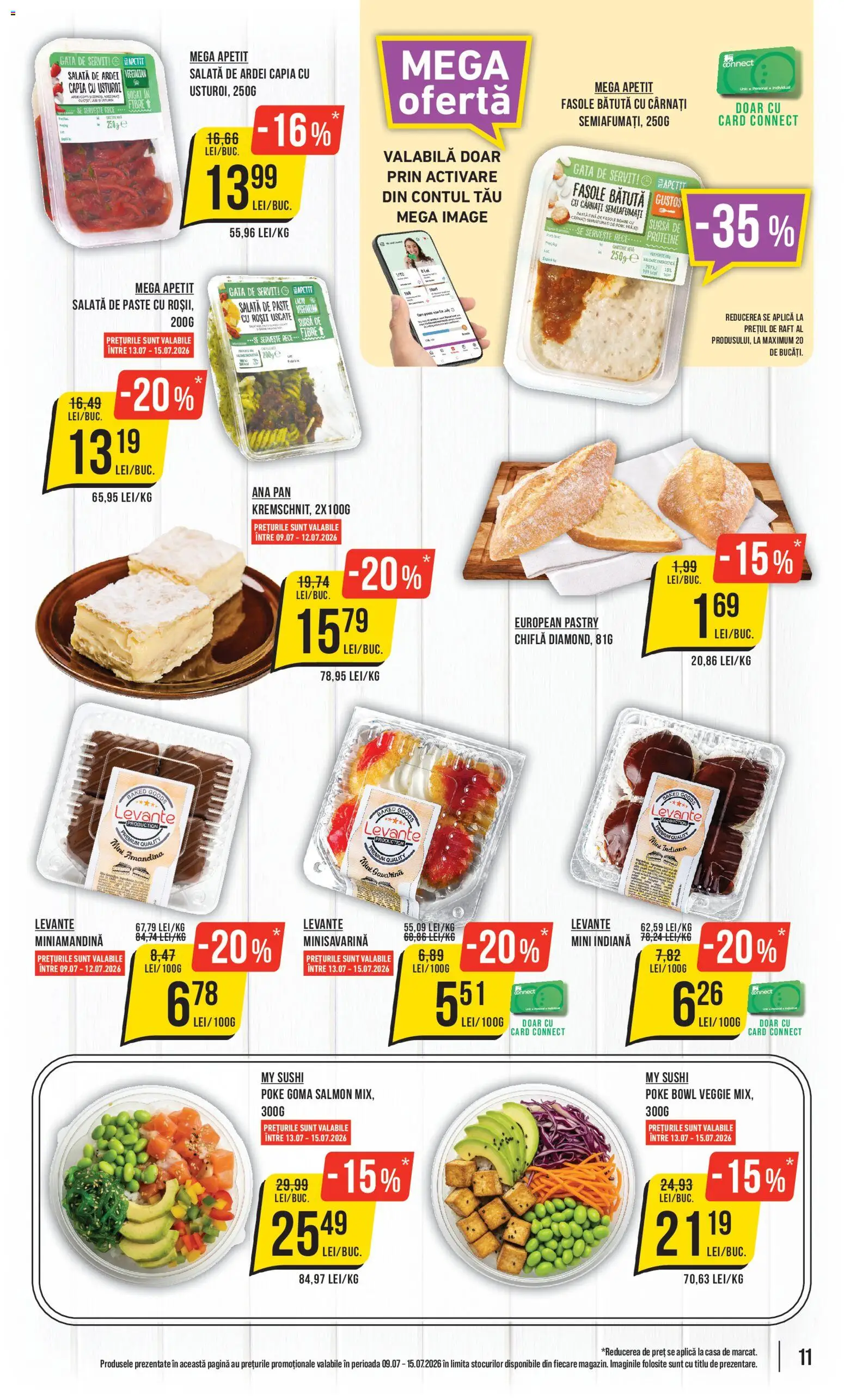 Noul catalog Mega Image – valabil de la 09.07.2026 | Pagină: 11 | Produse: Masaüstü kılıfı, Ardei, Roșii, Paste