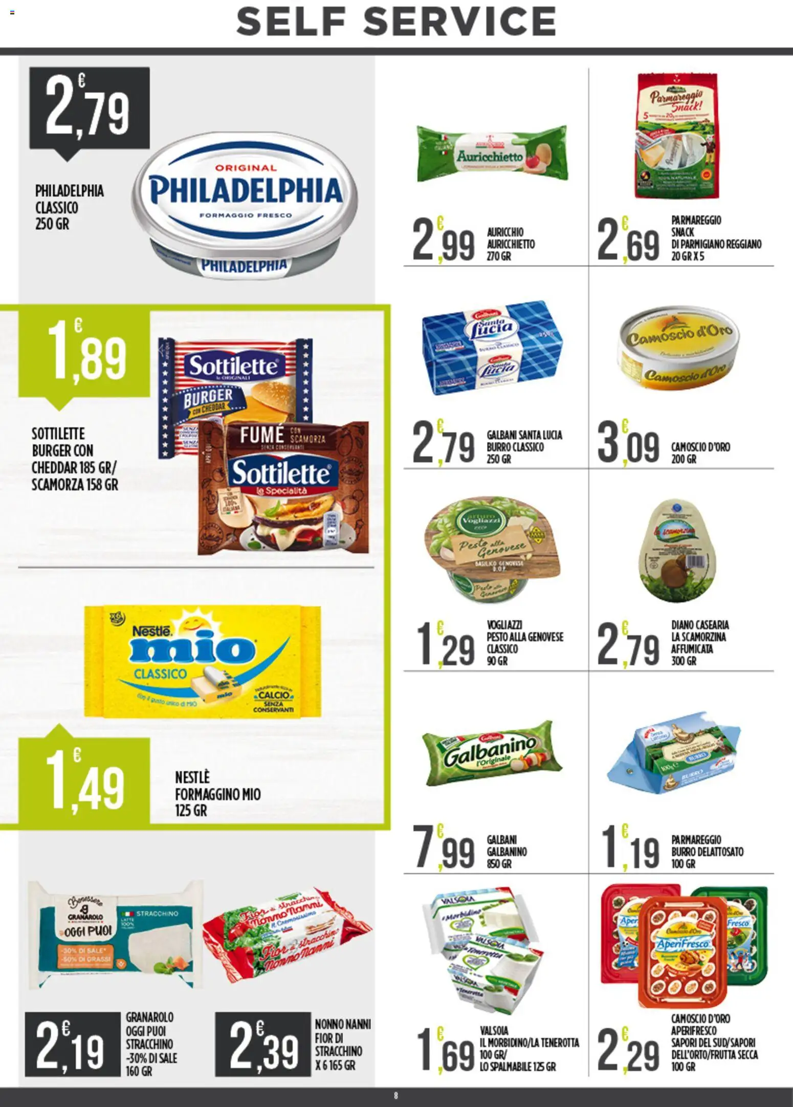 Volantino Euroesse del 15.06.2026 | Pagina: 8 | Prodotti: Sale, Latte, Pesto, Stracchino