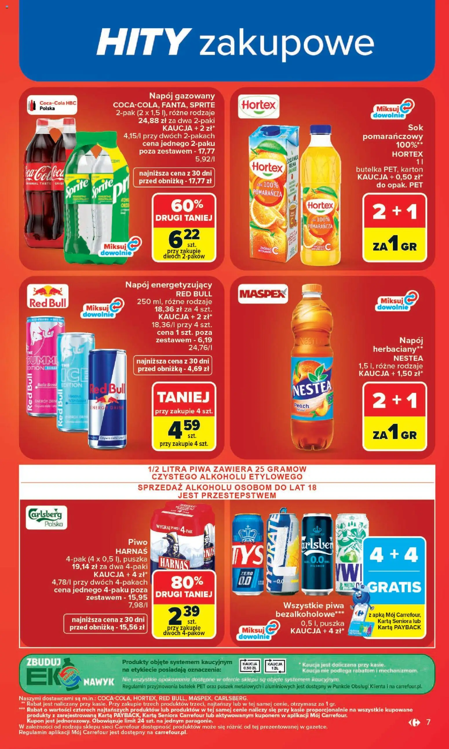 Carrefour gazetka od 20.07.2026 | Strona: 9 | Produkty: Karta, Red bull, Harnaś, Sok