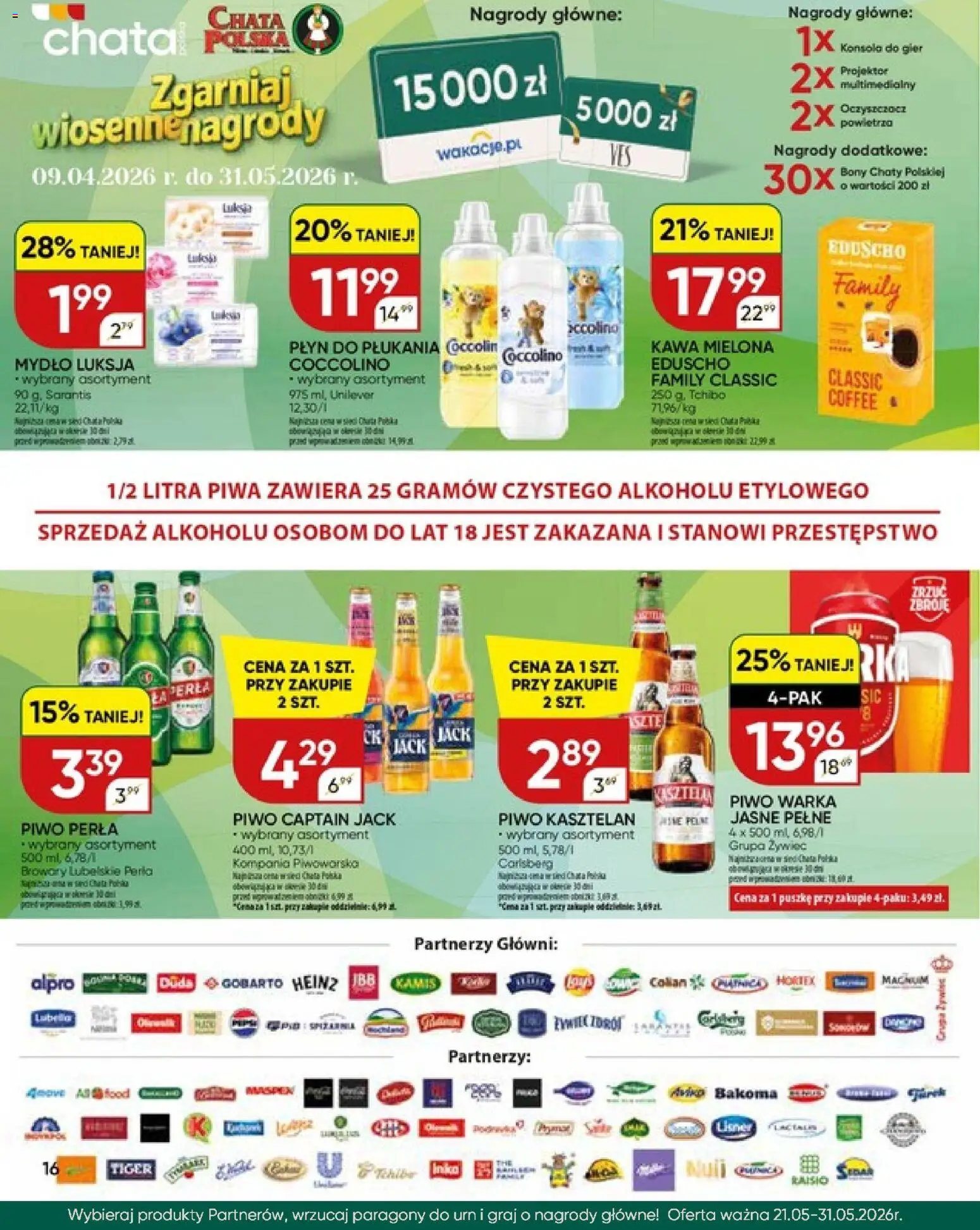 Chata Polska gazetka od 21.05.2026 | Strona: 30 | Produkty: Konsola do gier, Piwo perła, Warka, Kawa