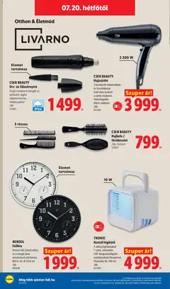 Lidl akciós újság - amely érvényes a következő dátumtól: 2026.07.16. | Oldal: 66 | Termékek: Falióra, Léghűtő, Hajszárító