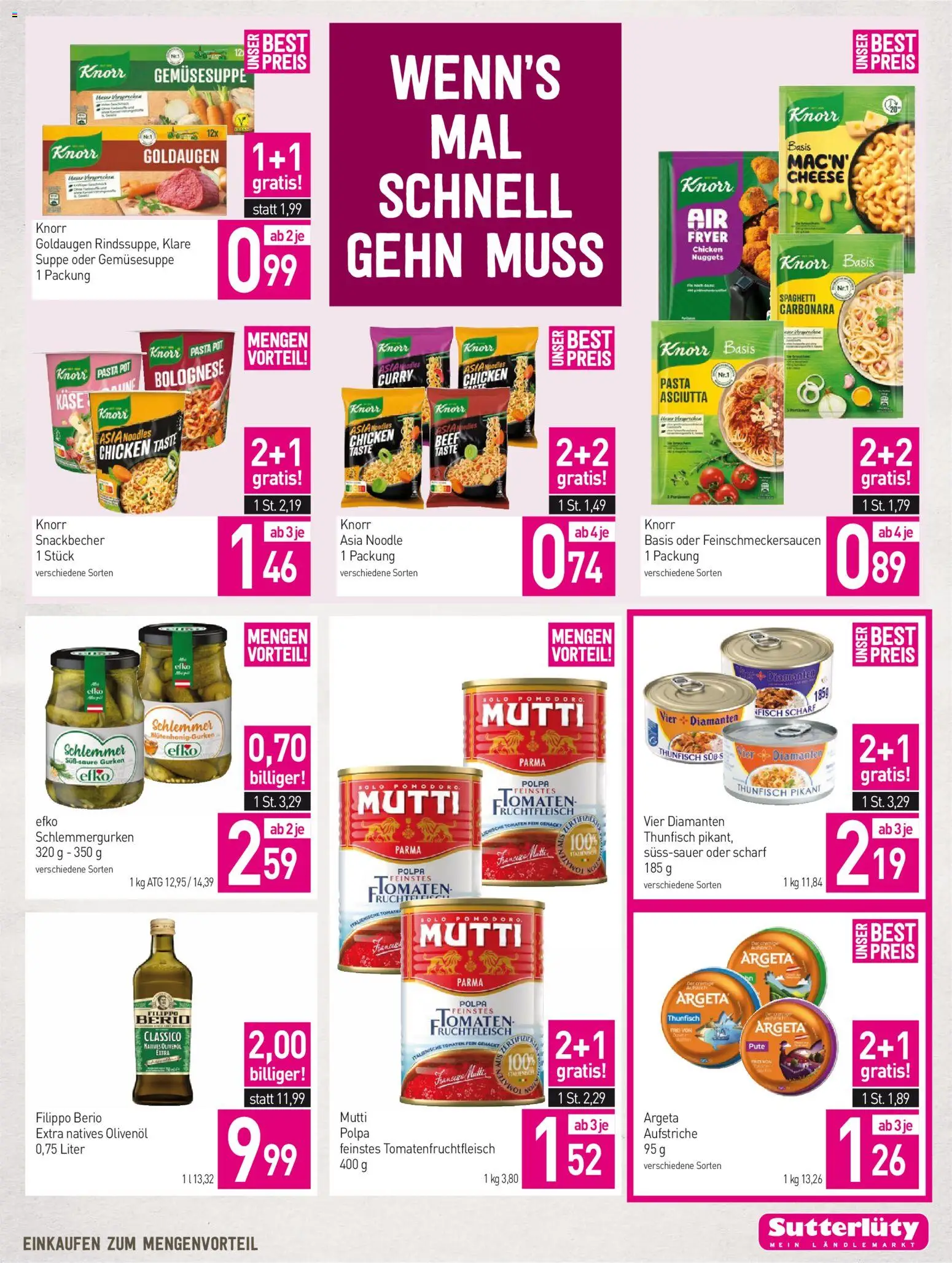 Sutterlüty Flugblatt gültig ab 10.09.2026 | Seite: 17 | Produkte: Gurken, Käse, Tomaten, Fisch