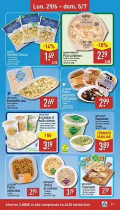 Vista previa MAMMA MANCINI® Pizza carbonara, Cocida en horno de piedra. Lista en 5-10 minutos. 430 g (5.33 €/kg) válido desde el 29/06/2026 | Página: 13 | Productos: Calabacín, Πορσελάνη, Guacamole, Cocina