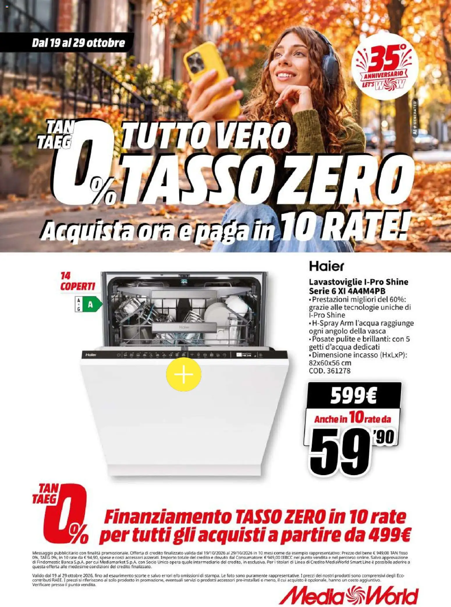 Volantino Media World del 19/10/2026 | Pagina: 64 | Prodotti: Posate, Lavastoviglie