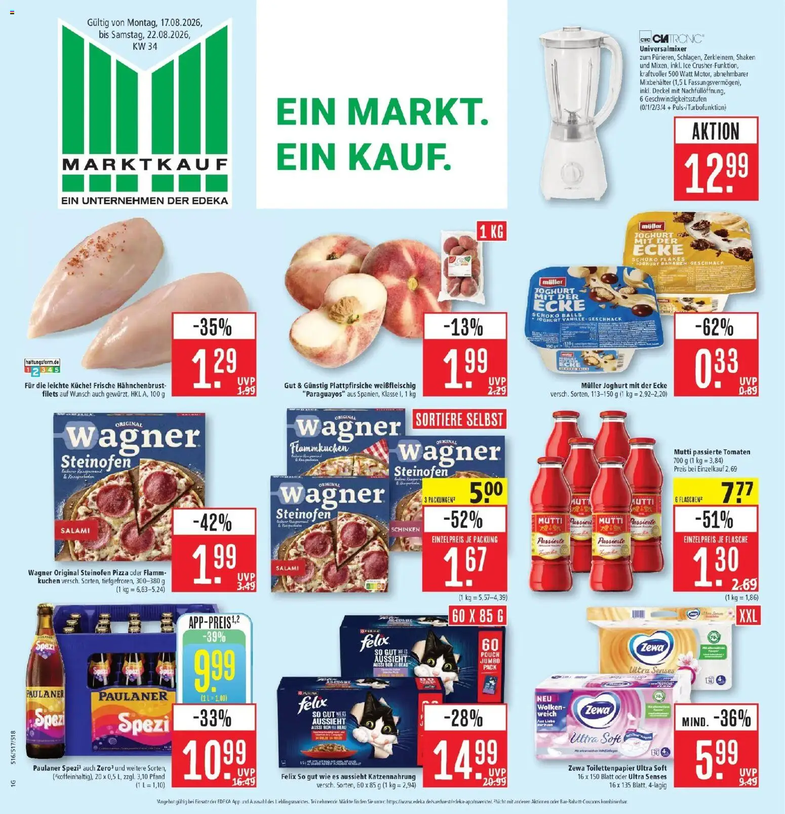 Marktkauf Prospekt Böblingen (ab 17.08.2026) » Angebote online | Seite: 1 | Produkte: Joghurt, Schinken, Paulaner, Toilettenpapier