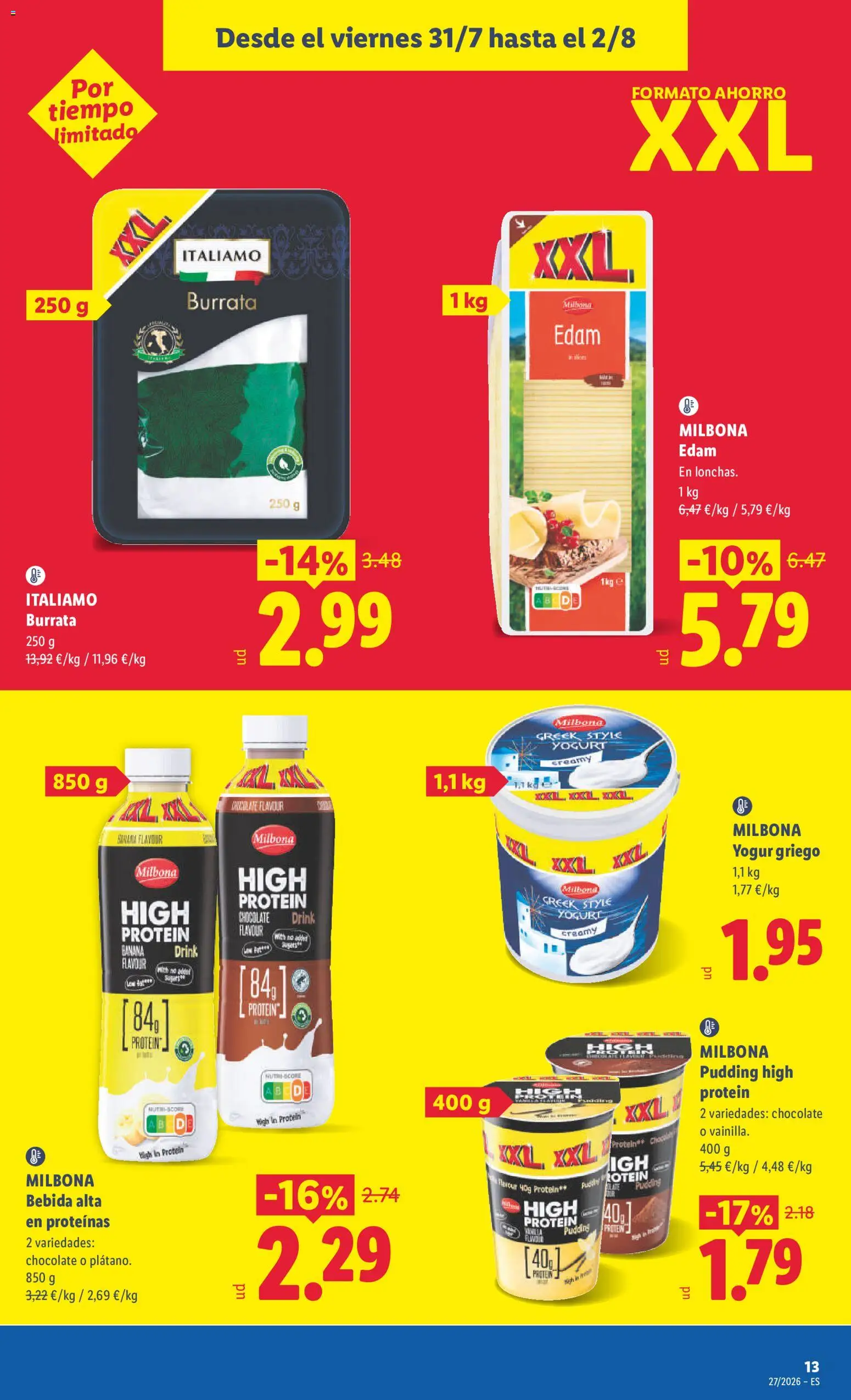 Lidl folleto │ válido desde el 27/07/2026 | Página: 23 | Productos: Yogur, Chocolate, Μαγειρική εστία