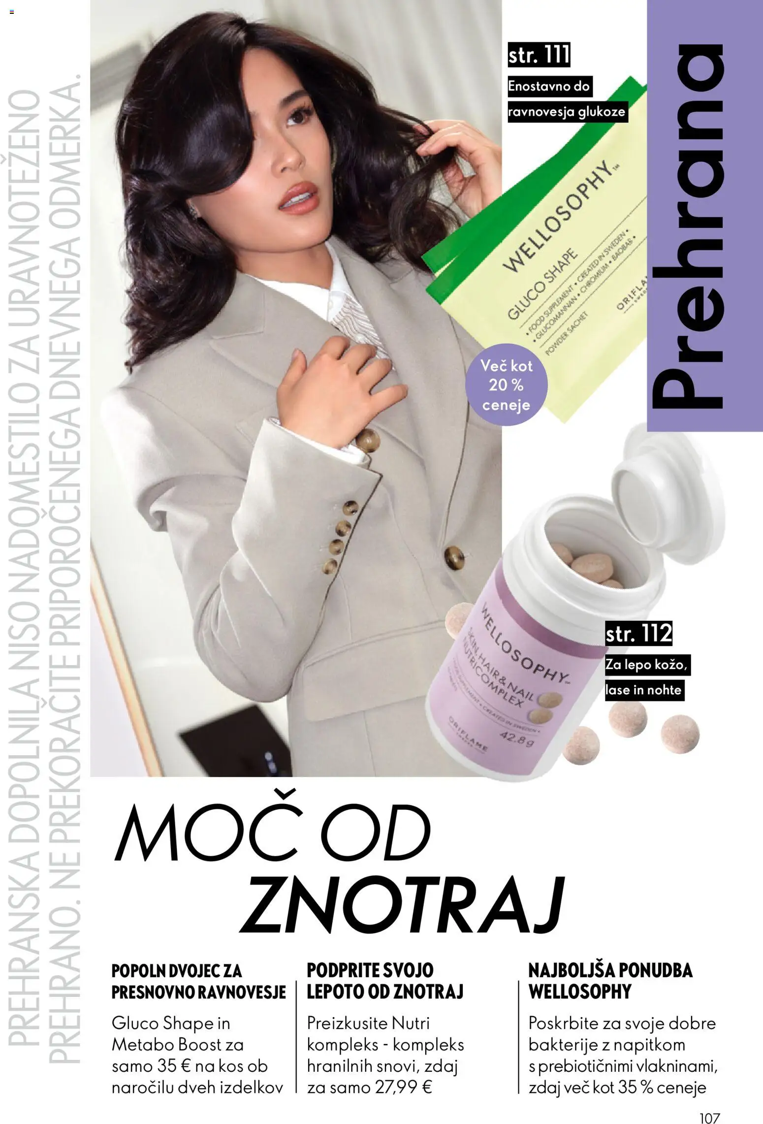 Novi Oriflame katalog ponudbe – veljaven od 26.08.2026 | Stran: 107 | Izdelki: Prehranska dopolnila, Kos