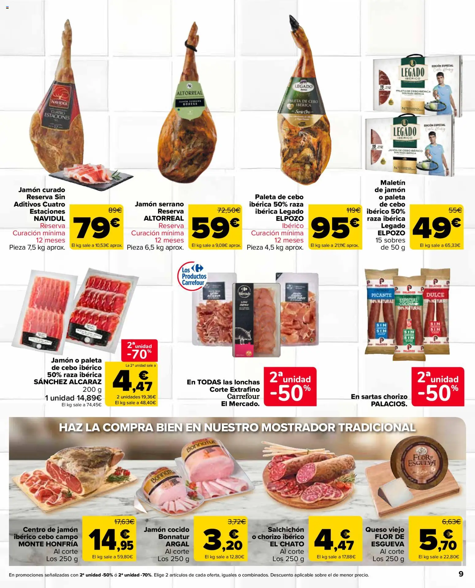 Carrefour Market folleto │ válido desde el 26/08/2026 | Página: 9 | Productos: Dulce, Jamón curado, Jamón ibérico, Jamón cocido