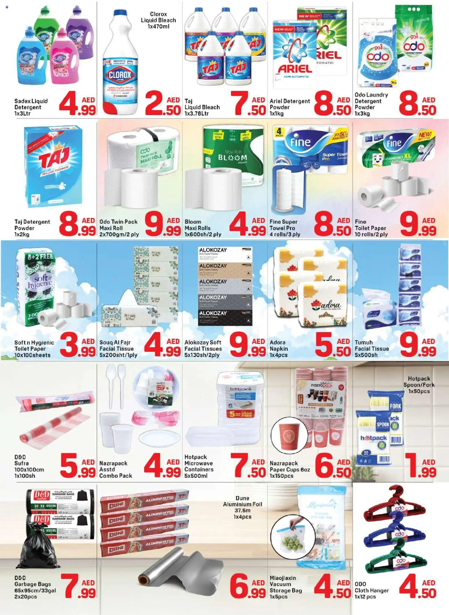 {H1} | Page: 5 | Products: Tissues, Detergent, Powder, Bleach