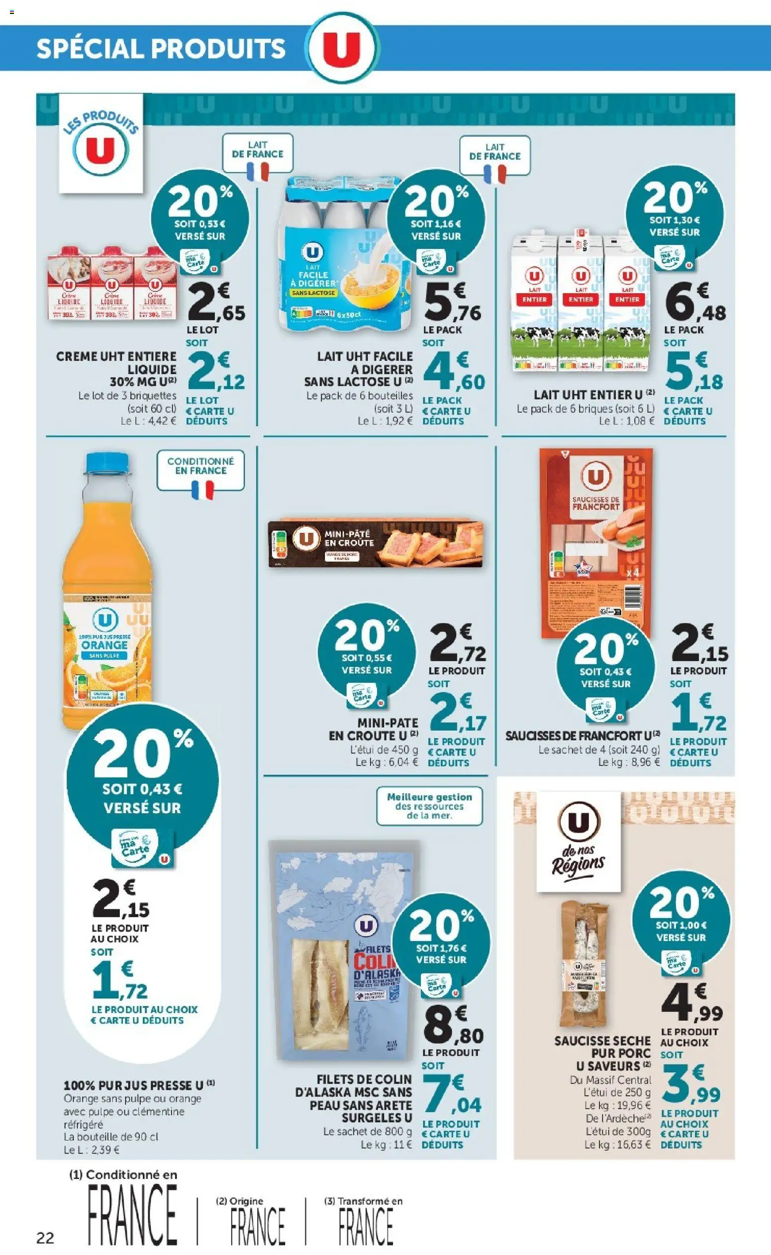 {H1} | Page: 22 | Produits: Orange, Lait, Jus, Crème