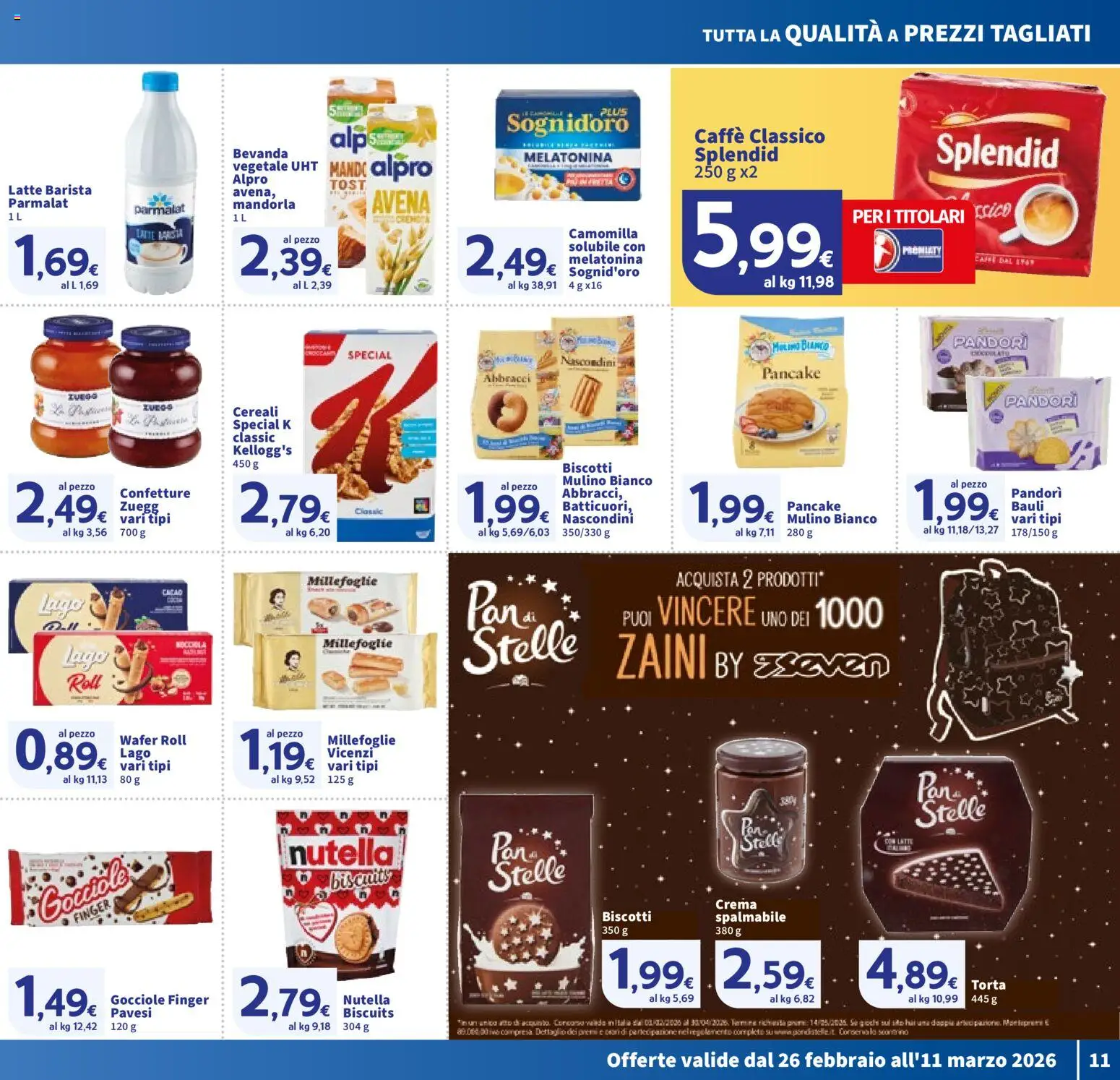 Volantino SIGMA del 26.02.2026 | Pagina: 11 | Prodotti: Cereali, Biscotti, Nutella, Torta