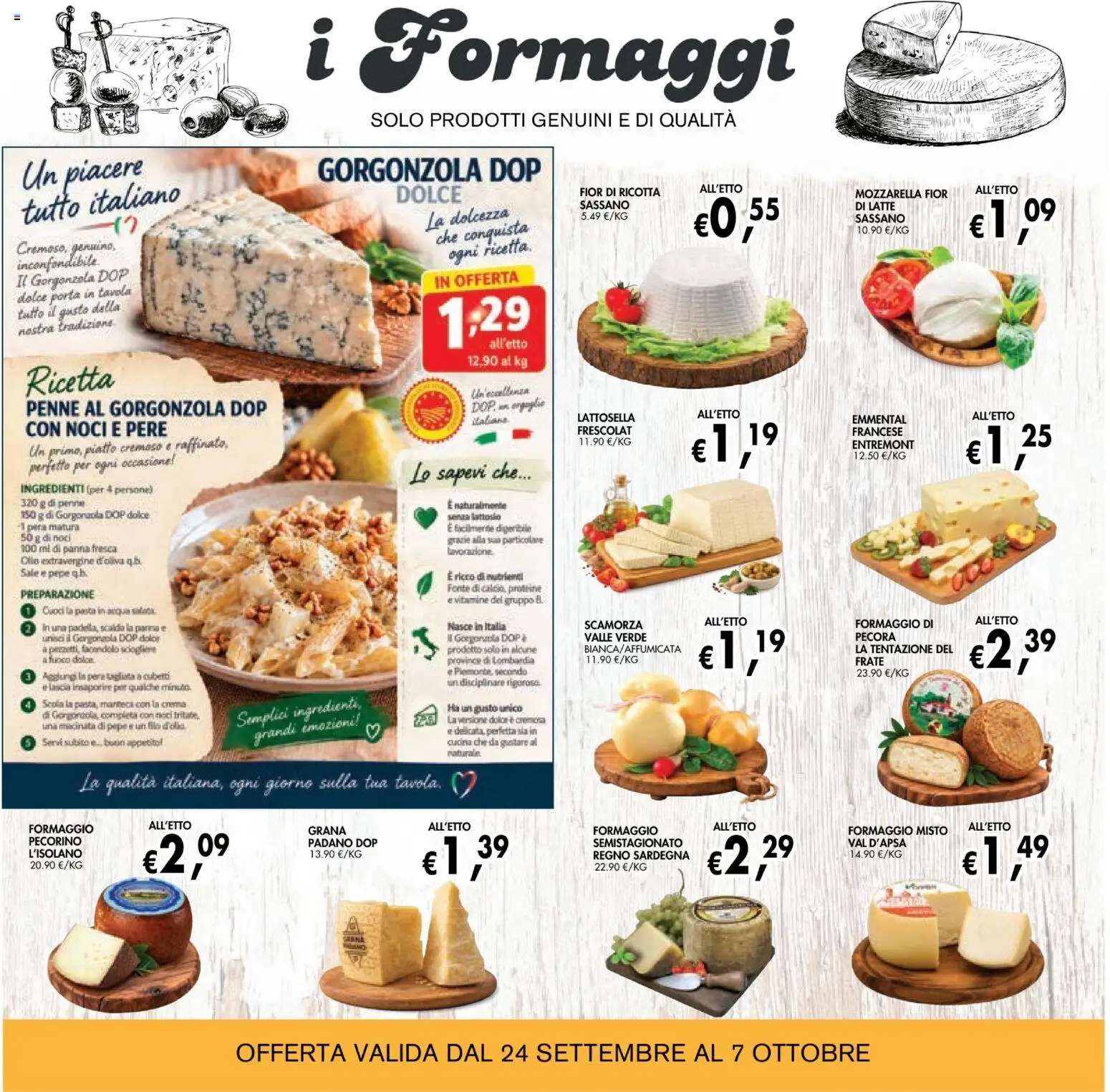 Volantino Coal del 24/09/2026 | Pagina: 12 | Prodotti: Ricotta, Penne, Gorgonzola, Senza lattosio