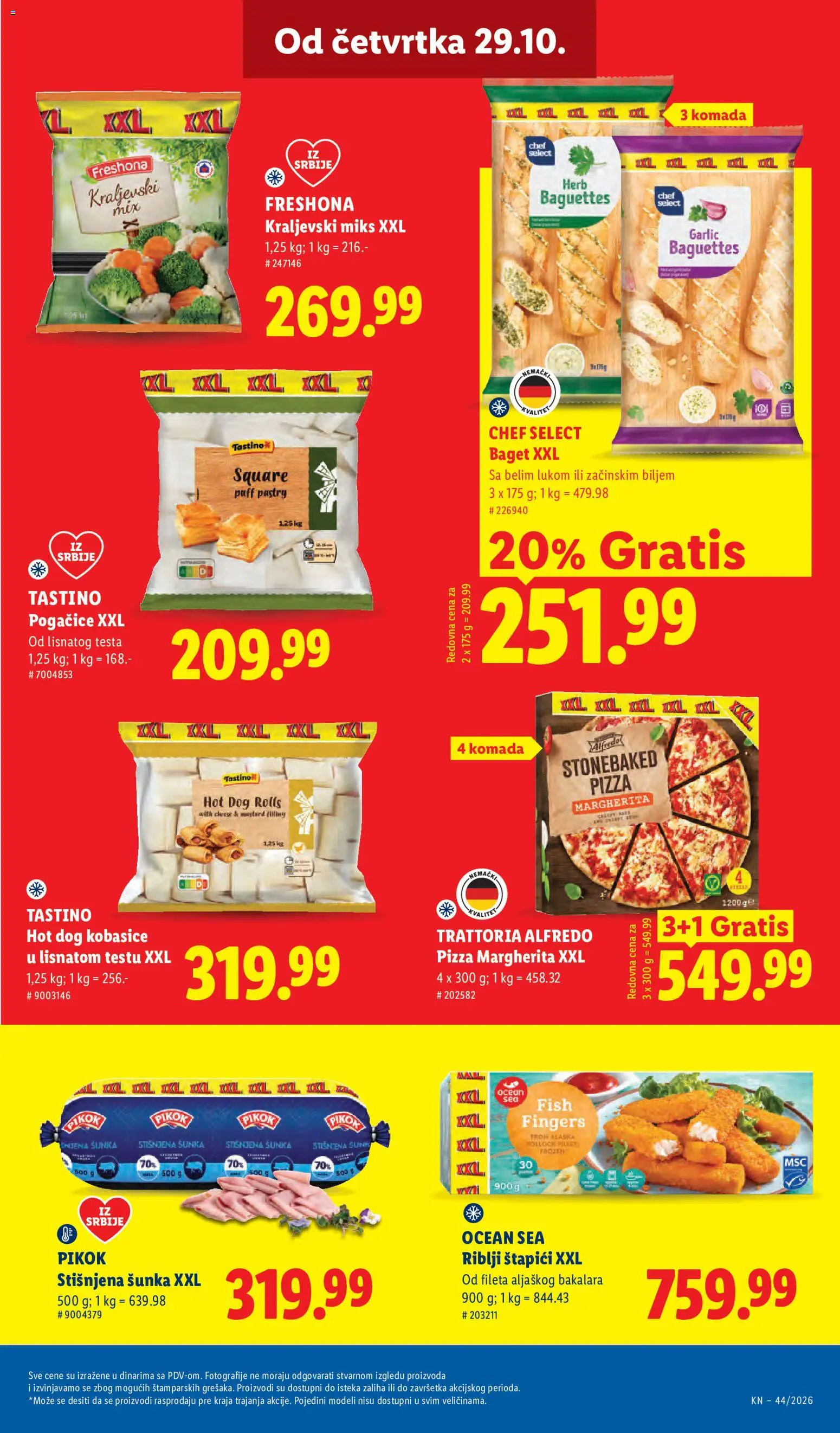 Lidl katalog - važi od 29.10.2026 | Strana: 55 | Proizvode: Kobasice, Riblji štapići, Baget, Hot dog