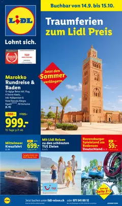 Lidl aktionen September/Oktober Reise-Highlights ab 14.09.2026 gültig