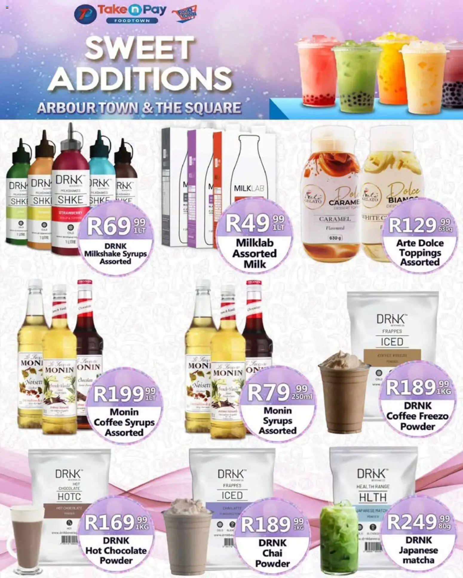 New Take n Pay catalogue – valid from 24/08/2026 | Page: 16 | Products: Matcha, Milk, Coffee, Caramel