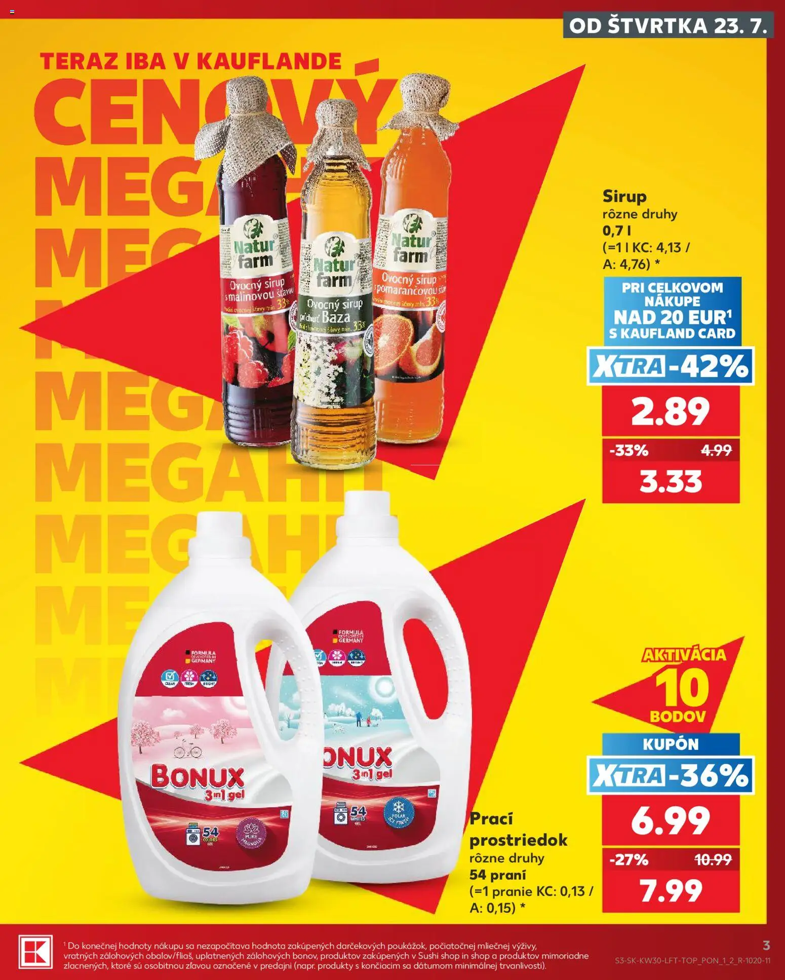 Nové Kaufland akcie – leták je platný od 23.07.2026 | Strana: 3 | Produkty: Sushi, Bonux