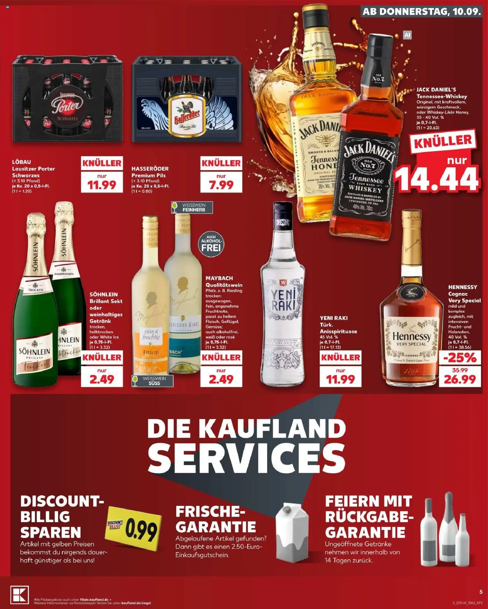 Kaufland Prospekt Leipzig – gültig ab 10.09.2026 | Seite: 5 | Produkte: Sekt, Pils, Alkohol, Hasseröder