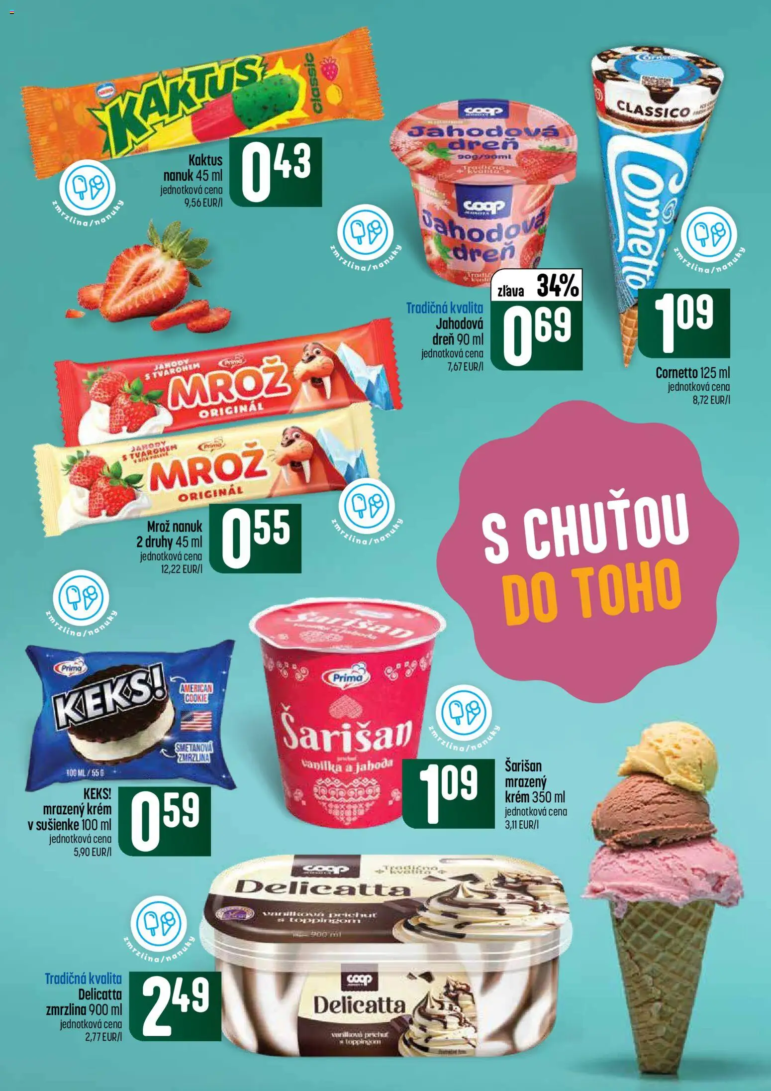 Nové COOP Jednota akcie – leták je platný od 02.07.2026 | Strana: 17 | Produkty: Nanuk, Zmrzlina, Jahody, Krém