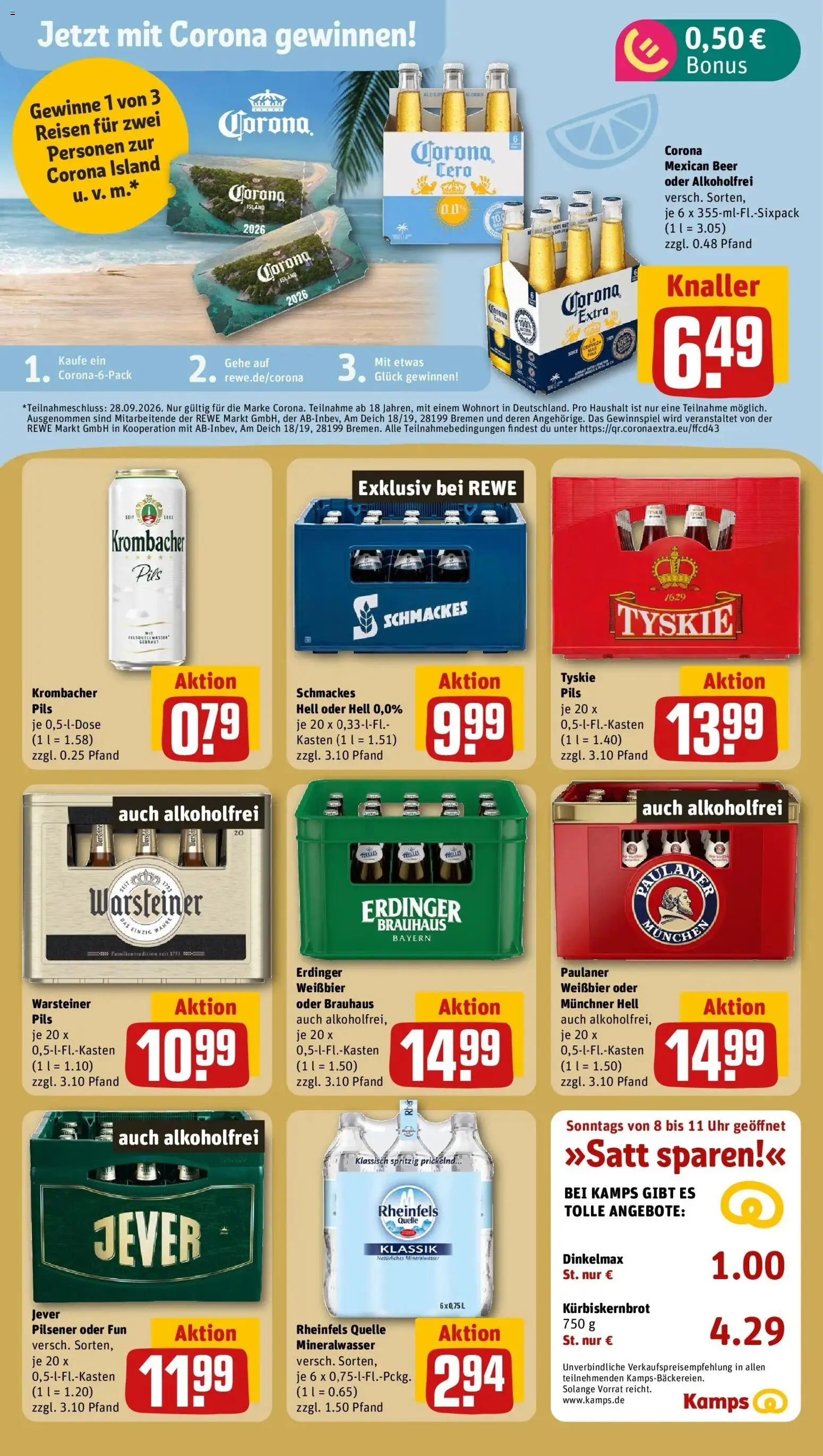 Rewe Prospekt Heinsberg / Oberbruch – gültig ab 27.07.2026 | Seite: 17 | Produkte: Pils, Krombacher, Uhr, Paulaner