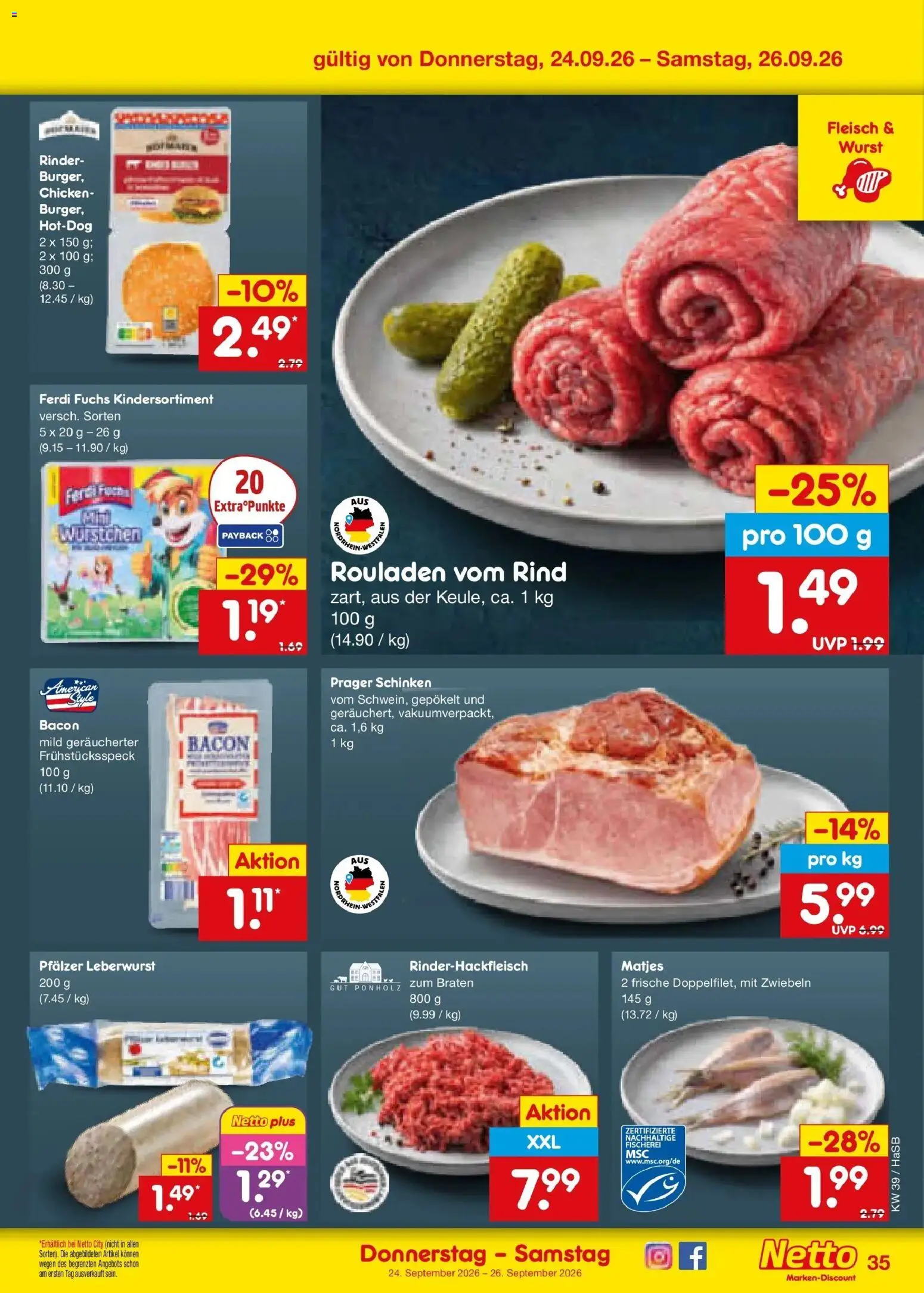 Netto Marken-Discount Prospekt Unna – gültig ab 21.09.2026 | Seite: 49 | Produkte: Zwiebeln, Wurst, Schinken, Fleisch