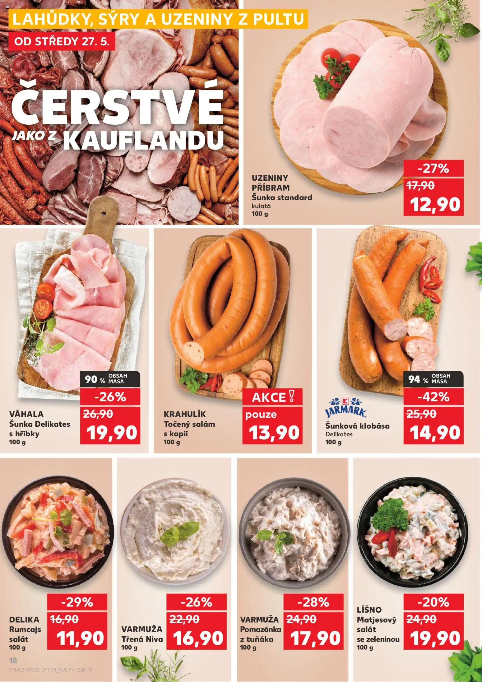 Kaufland leták - Liberec od 27.05.2026 | Strana: 18 | Produkty: Klobása, Sýry, Uzeniny, Niva