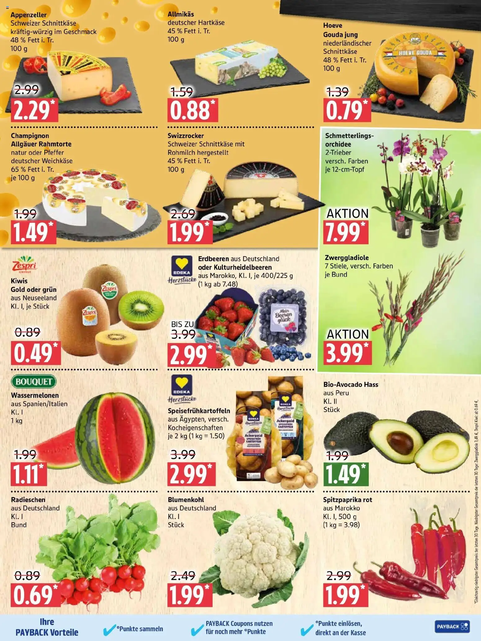 Marktkauf Prospekt Prenzlau – gültig ab 08.06.2026 | Seite: 3 | Produkte: Orchidee, Gouda, Erdbeeren, Kiwi
