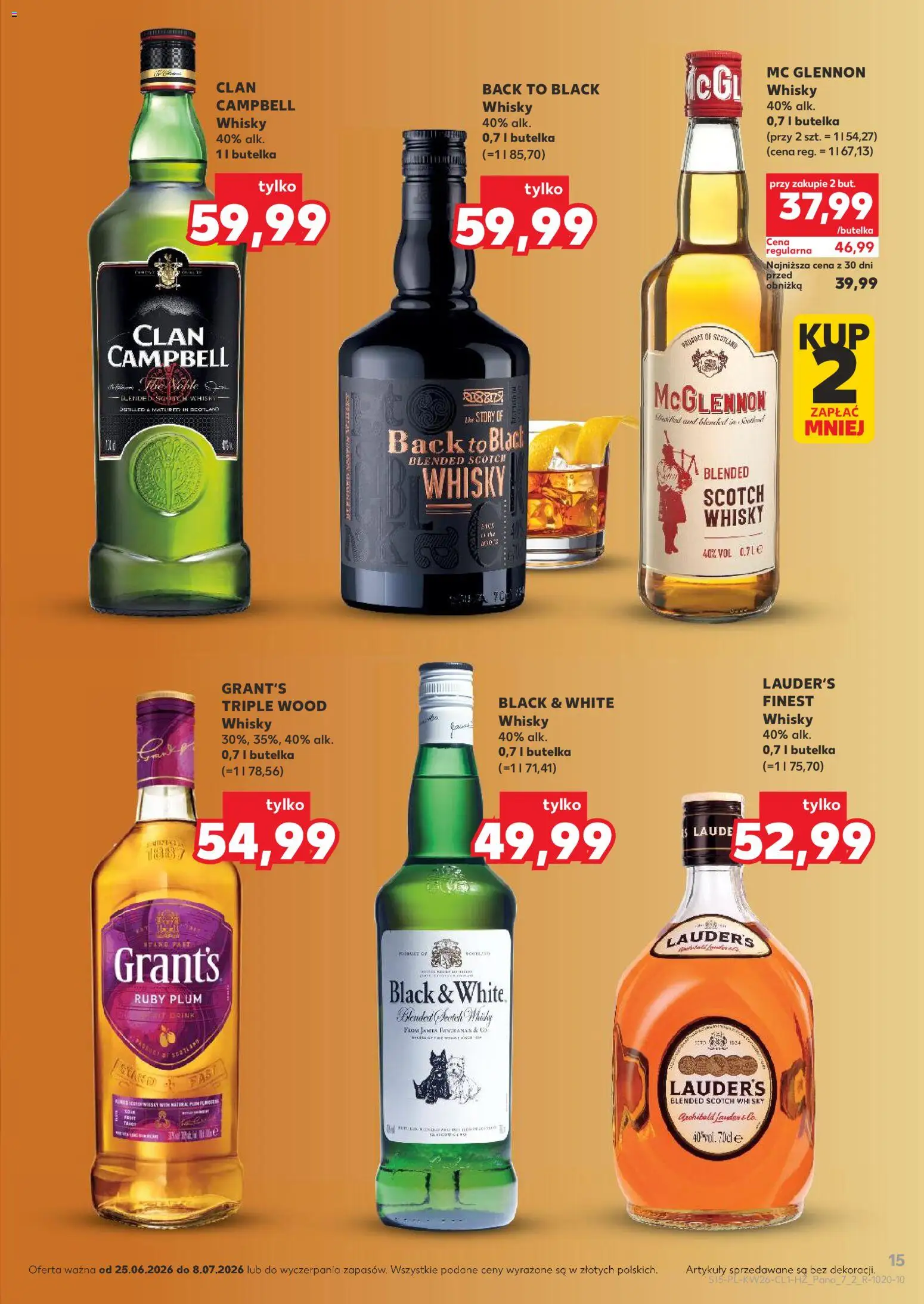 Kaufland Polsko leták - Barek od 25.06.2026 | Strana: 15 | Produkty: Finest, Whisky