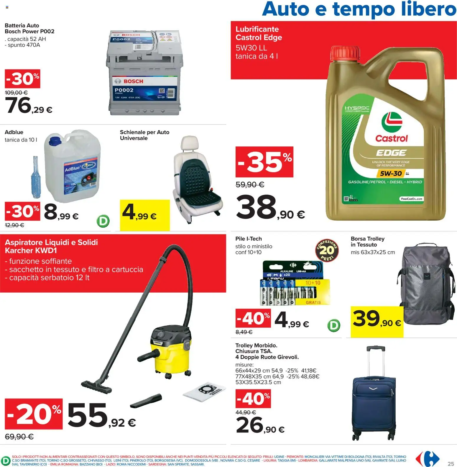 Volantino Carrefour del 21.04.2026 | Pagina: 25 | Prodotti: Lubrificante, Tanica, Borsa, Batteria