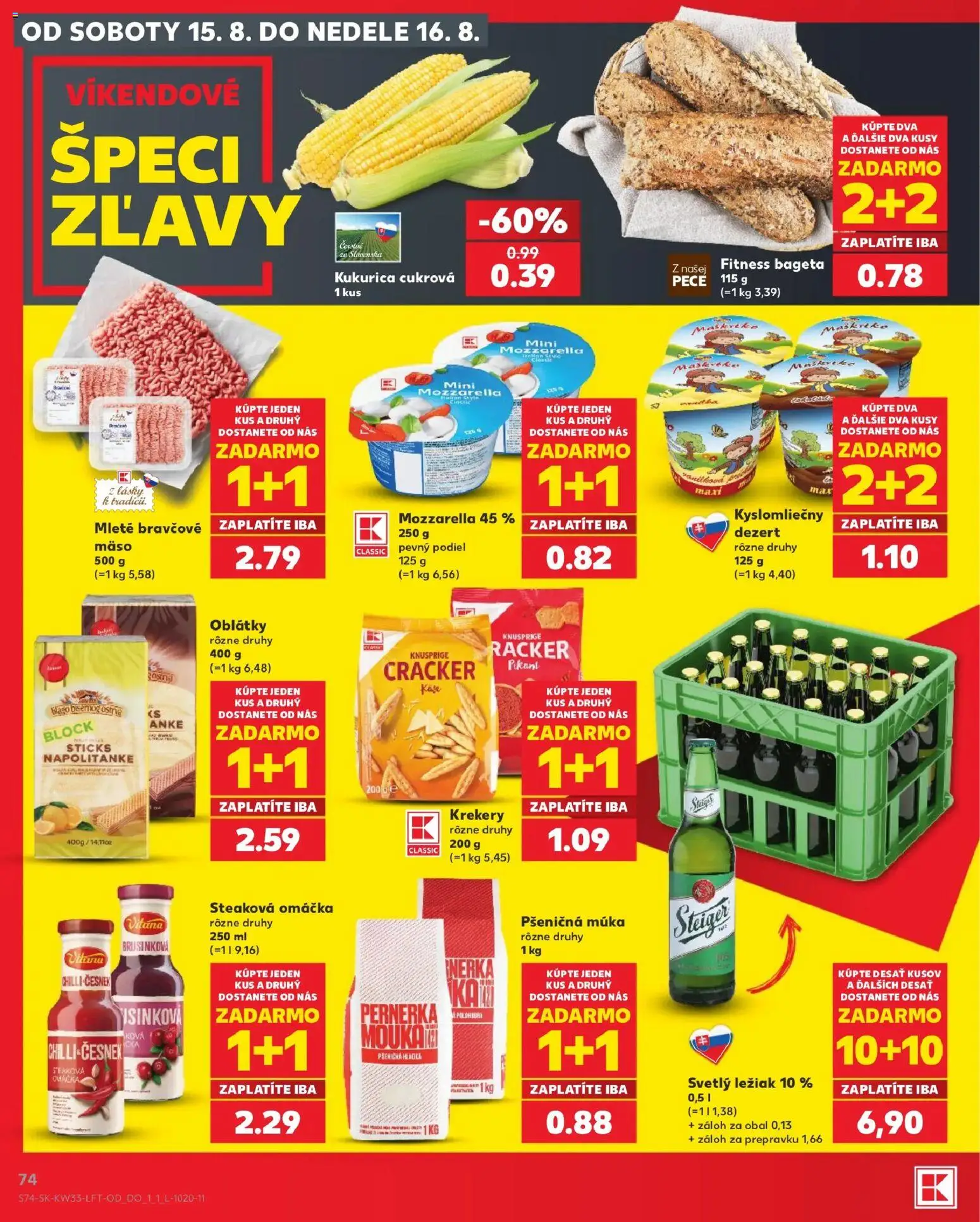 Nové Kaufland akcie – leták je platný od 13.08.2026 | Strana: 74 | Produkty: Mäso, Múka, Omáčka, Dezert