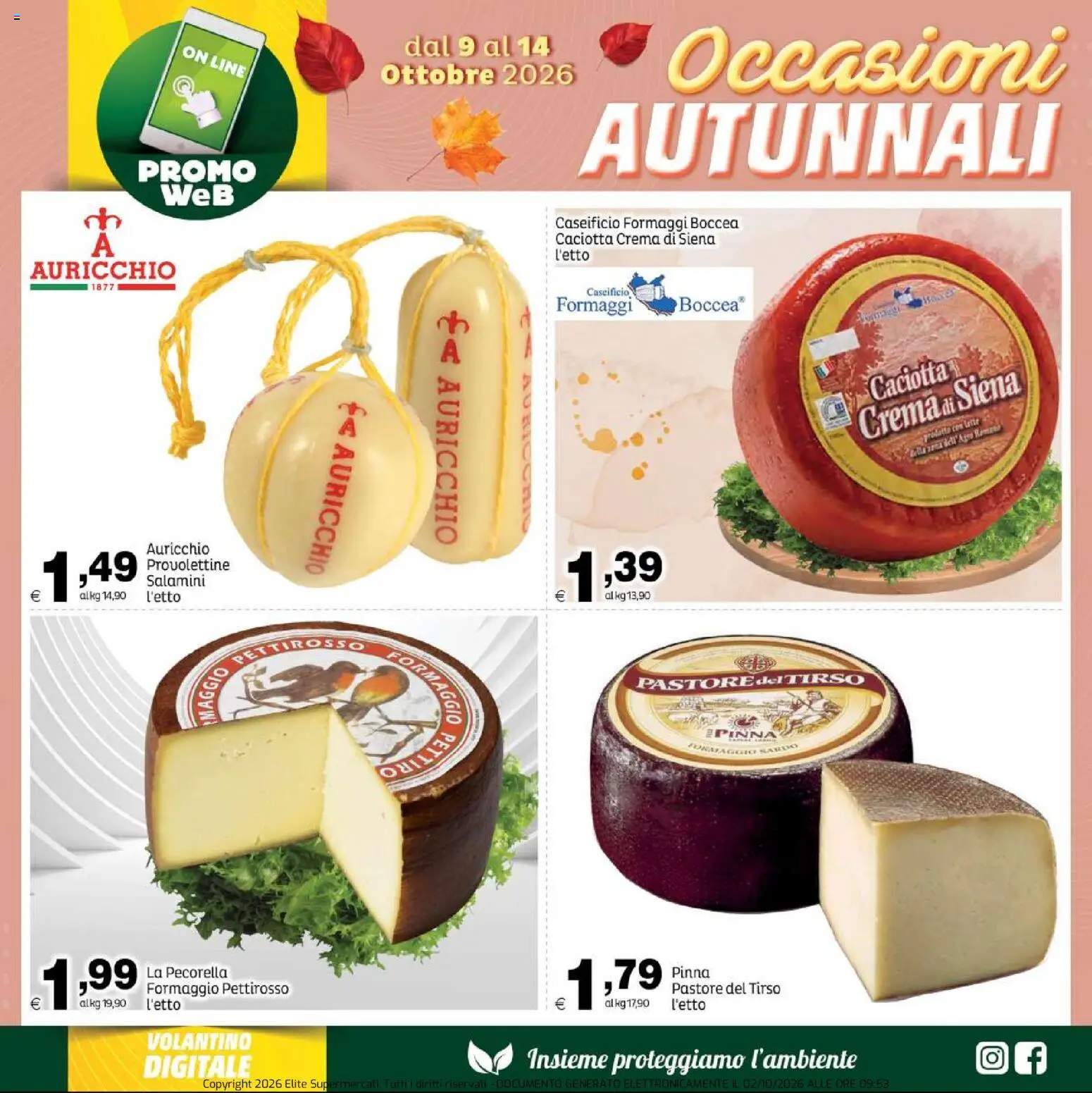 Volantino Elite Supermercati del 09/10/2026 | Pagina: 5 | Prodotti: Crema, Formaggio