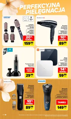 Pogląd oferty "Carrefour gazetka - Siebie znasz najlepiej" - ważna od 07.09.2026 | Strona: 24 | Produkty: Lokówko suszarka, Suszarka, Waga, Maszynka do golenia