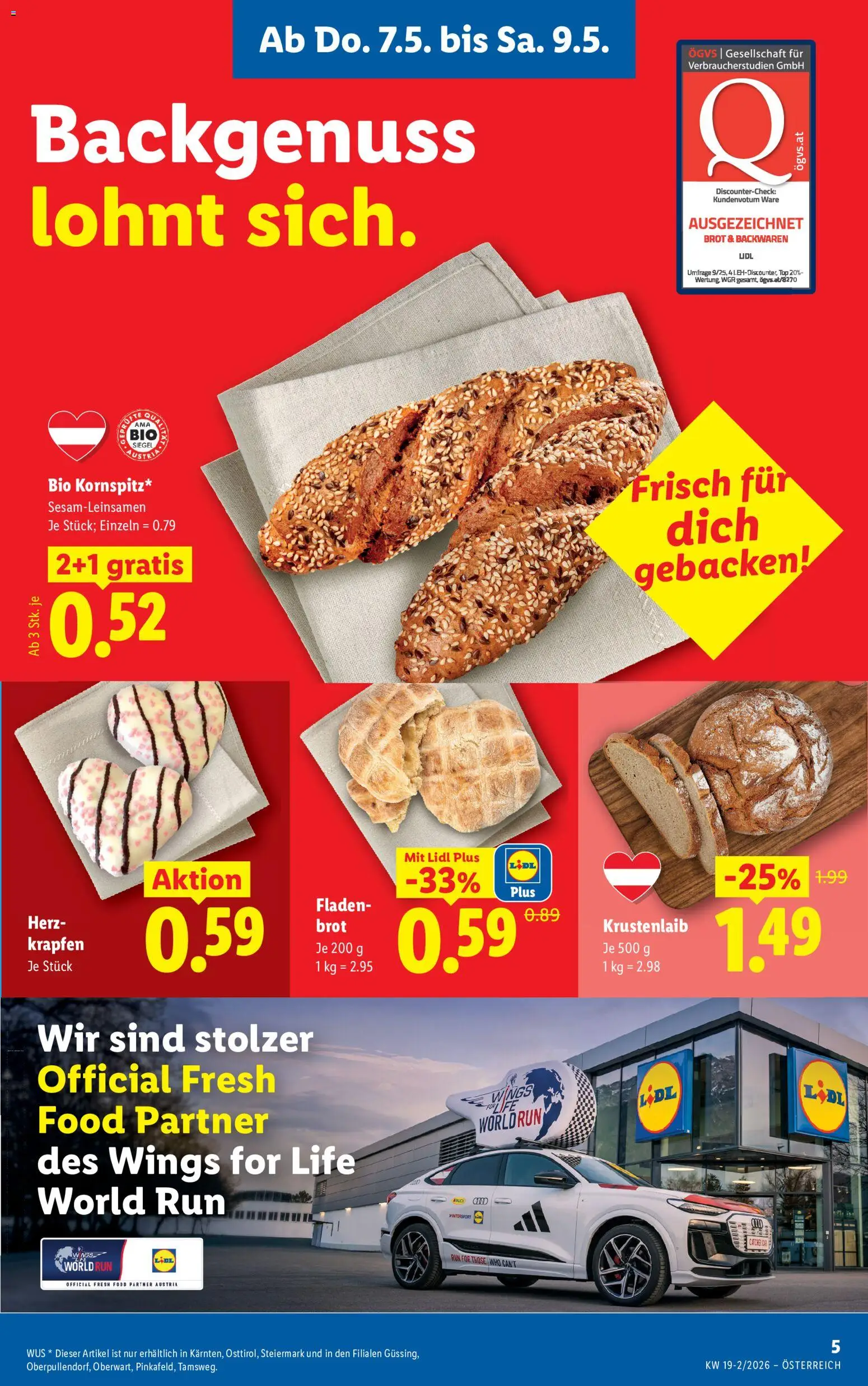 Lidl Flugblatt - Oberpullendorf, Güssing, Oberwart gültig ab 07.05.2026 | Seite: 7 | Produkte: Brot