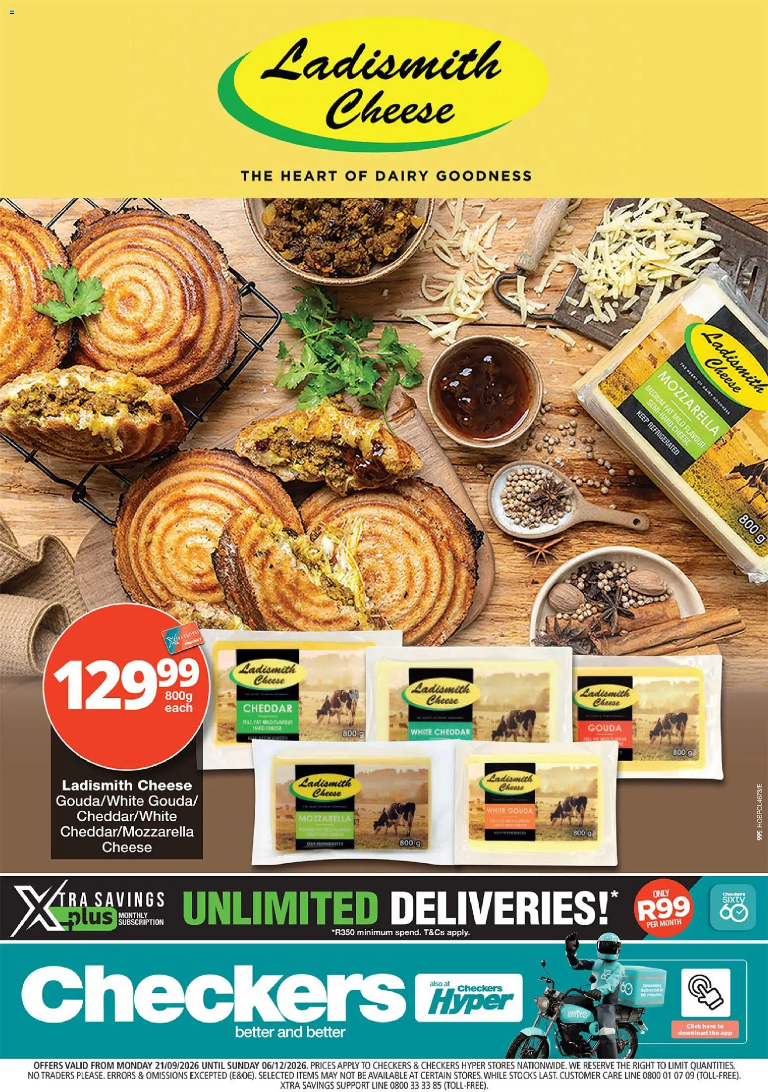 New Checkers catalogue – valid from 21/09/2026 | Page: 1 | Products: Cheese, Cheddar, Mozzarella