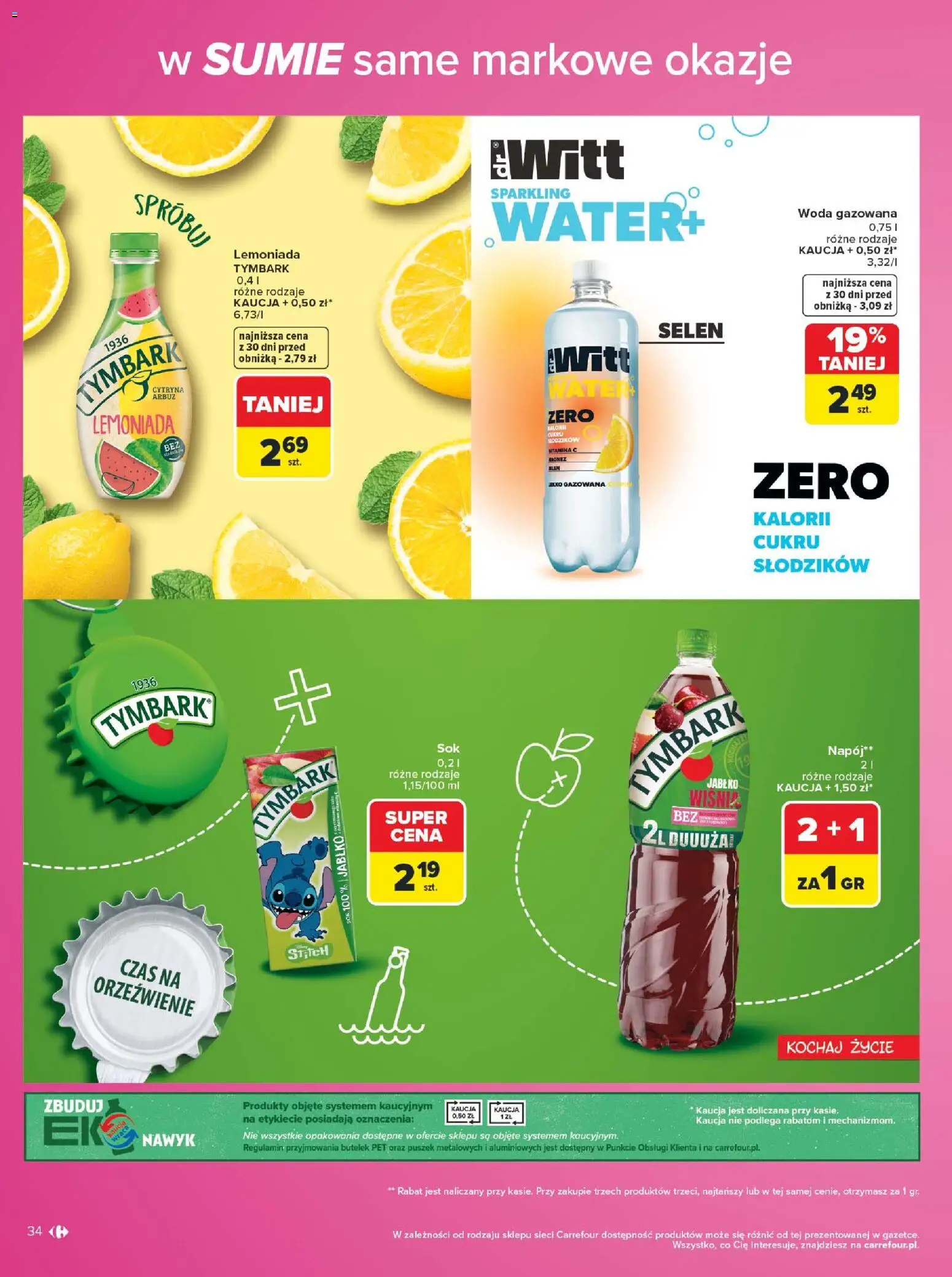 Carrefour gazetka - Same markowe okazje od 03.08.2026 | Strona: 34 | Produkty: Cytryna, Sok, Woda