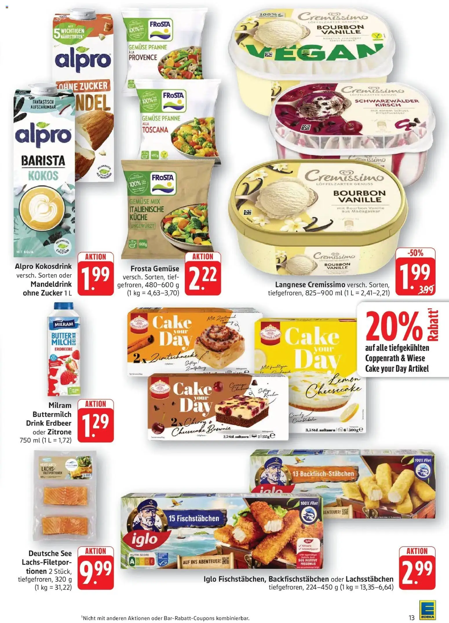 Edeka Prospekt Geislingen (ab 12.10.2026) » Angebote Online | Seite: 13 | Produkte: Langnese, Iglo, Küche, Alpro