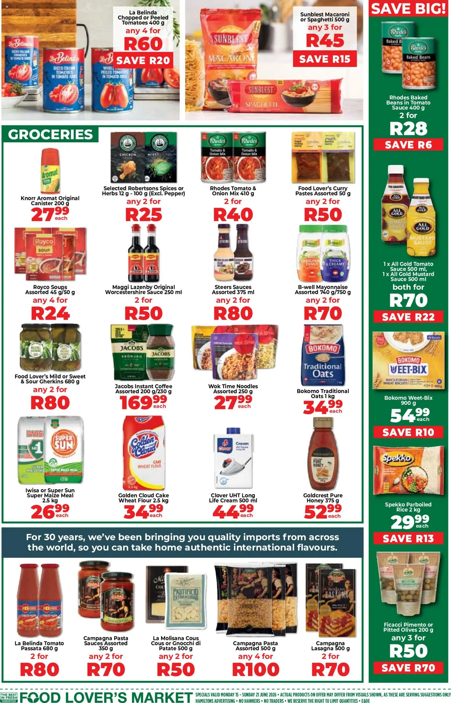 New Food Lover's Market catalogue – valid from 15.06.2026 | Page: 5 | Products: Flour, Rice, Spices, Herbs